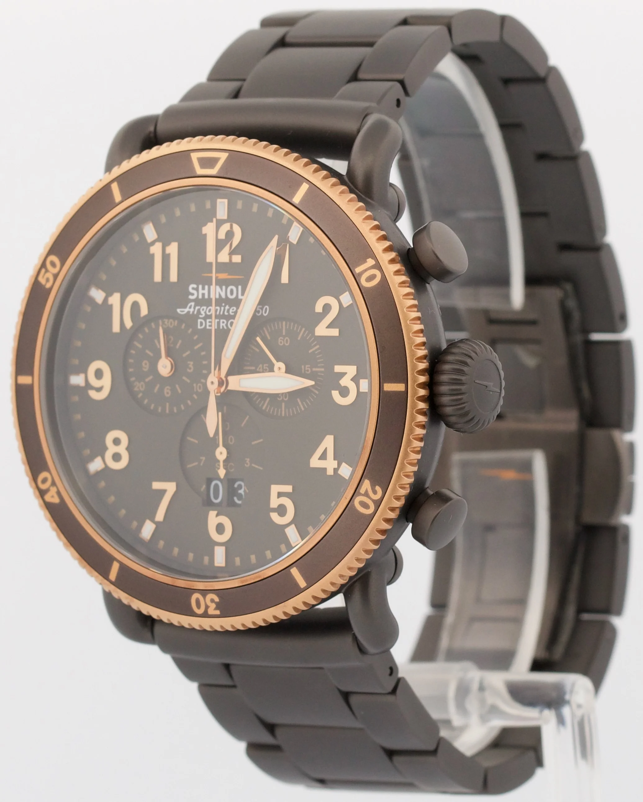 PAPERS Shinola Runwell Sport Chronograph PVD Steel 48mm Quartz S0100600614 BOX - Image 3