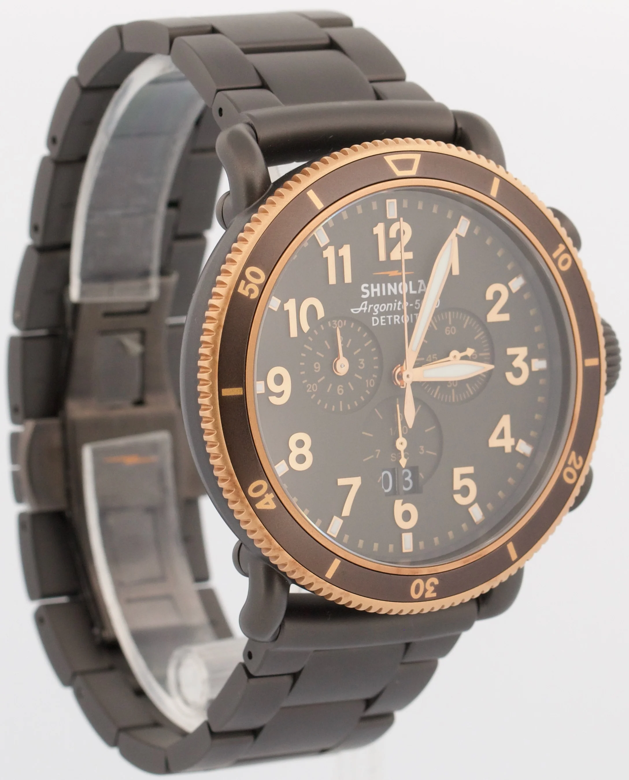 PAPERS Shinola Runwell Sport Chronograph PVD Steel 48mm Quartz S0100600614 BOX - Image 4