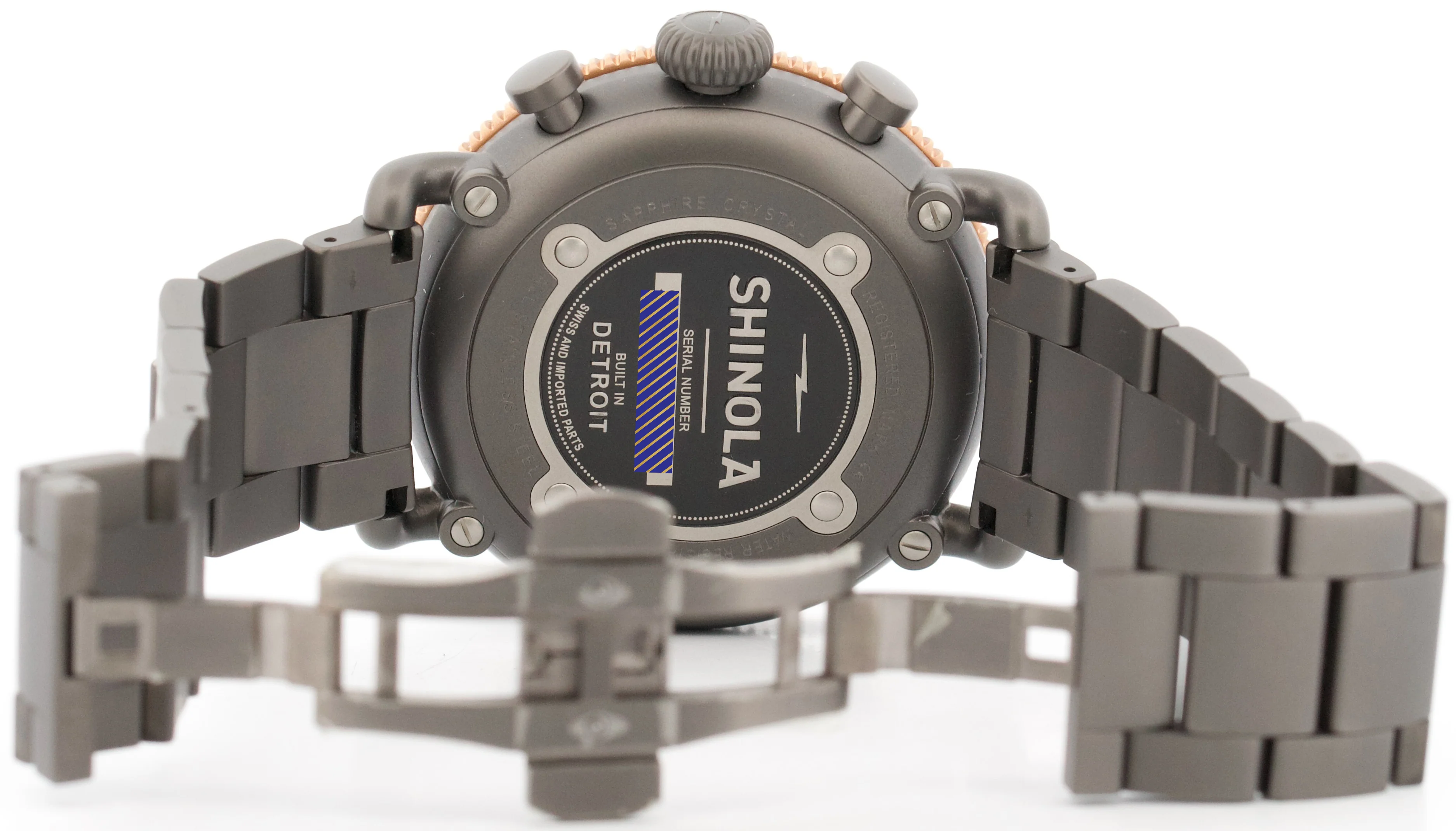 PAPERS Shinola Runwell Sport Chronograph PVD Steel 48mm Quartz S0100600614 BOX - Image 9
