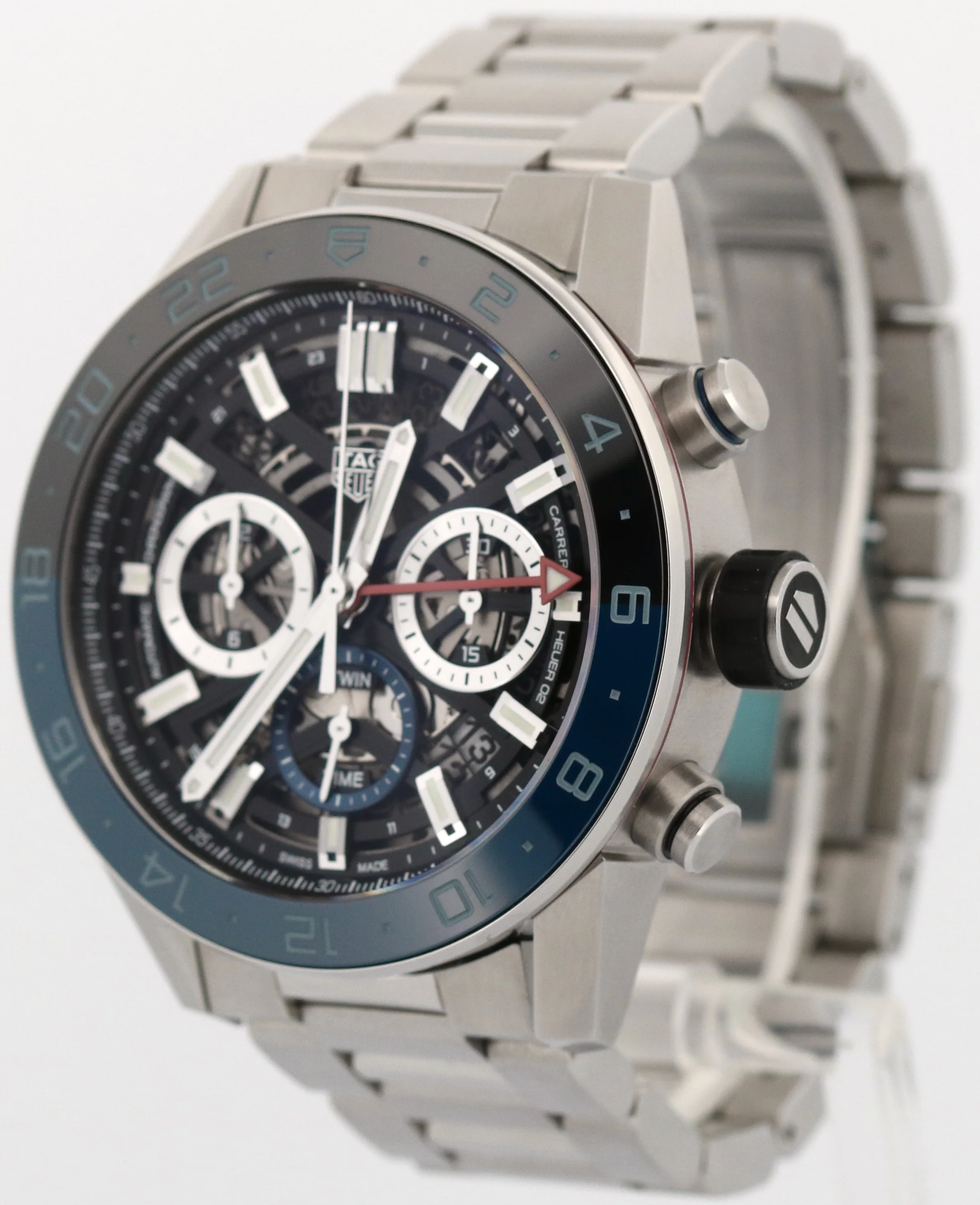 PAPERS Tag Heuer Carrera SKELETON Chronograph Steel 45mm CBG2A1Z.BA0658 BOX - Image 3