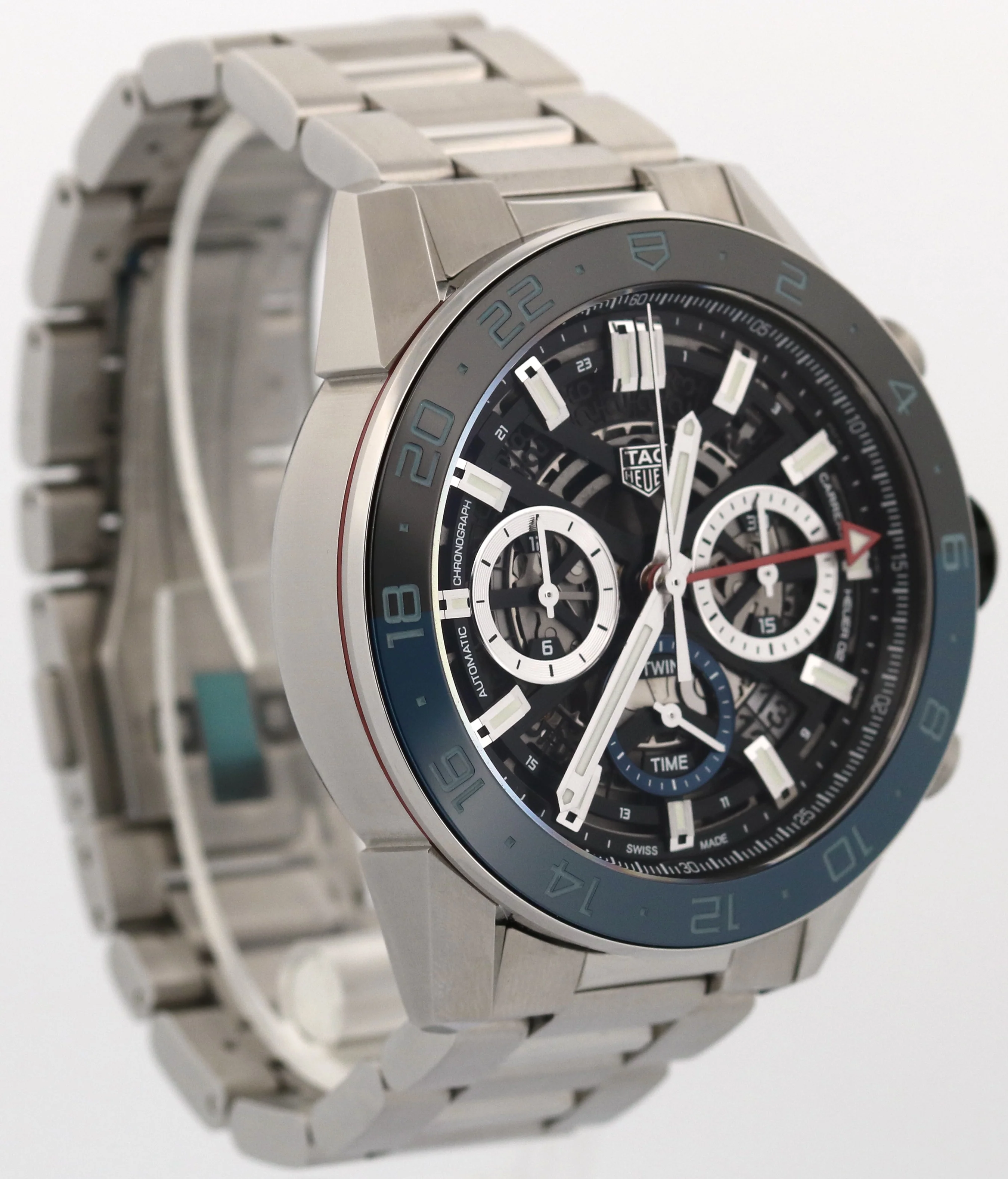 PAPERS Tag Heuer Carrera SKELETON Chronograph Steel 45mm CBG2A1Z.BA0658 BOX - Image 4