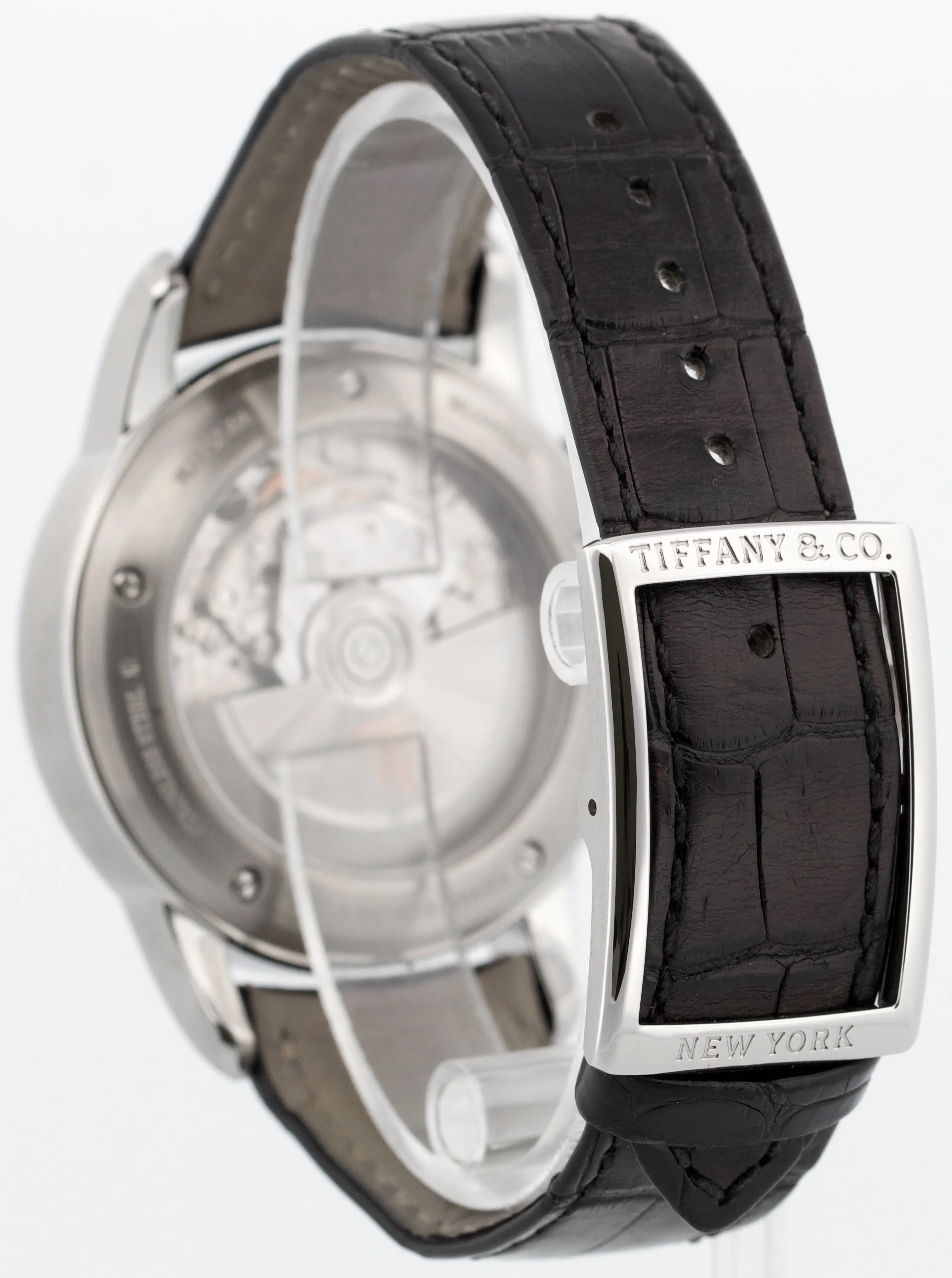 PAPERS Tiffany & Co. Chronograph SILVER Automatic Leather 42mm 33668845 BOX - Image 5