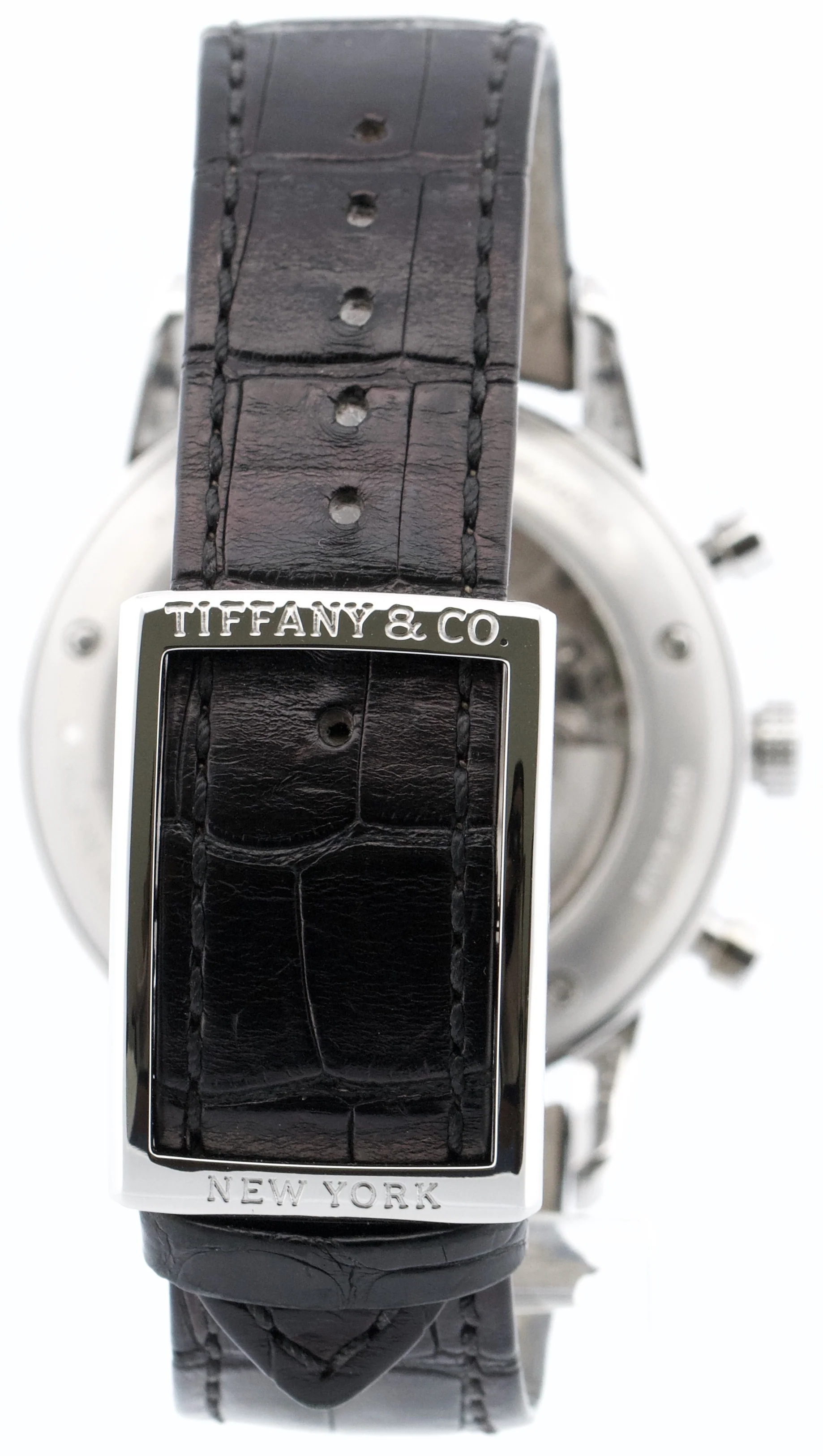 PAPERS Tiffany & Co. Chronograph SILVER Automatic Leather 42mm 33668845 BOX - Image 6