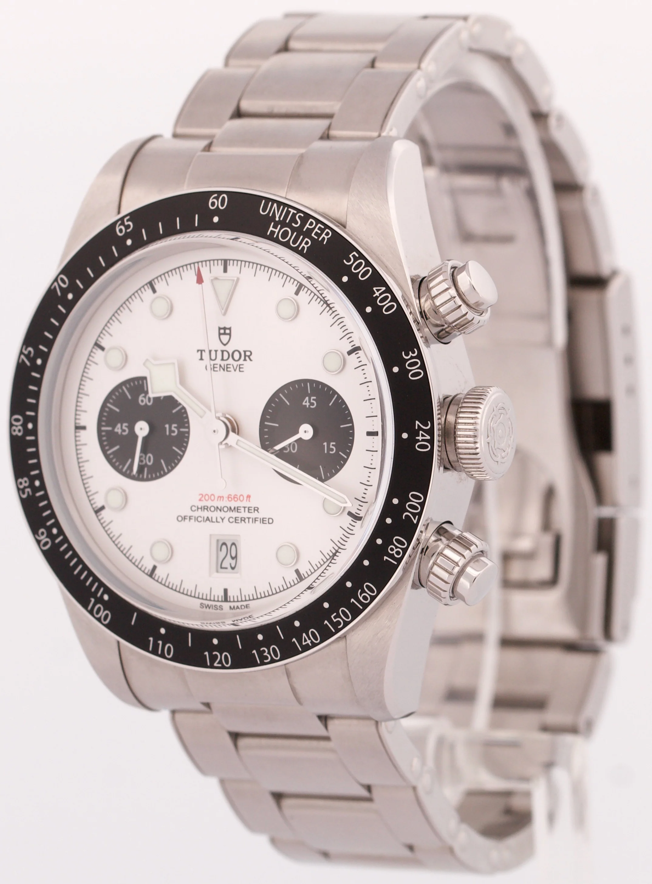 2022 PAPERS Tudor Black Bay Chrono 41mm PANDA White Stainless Watch 79360 BOX - Image 3