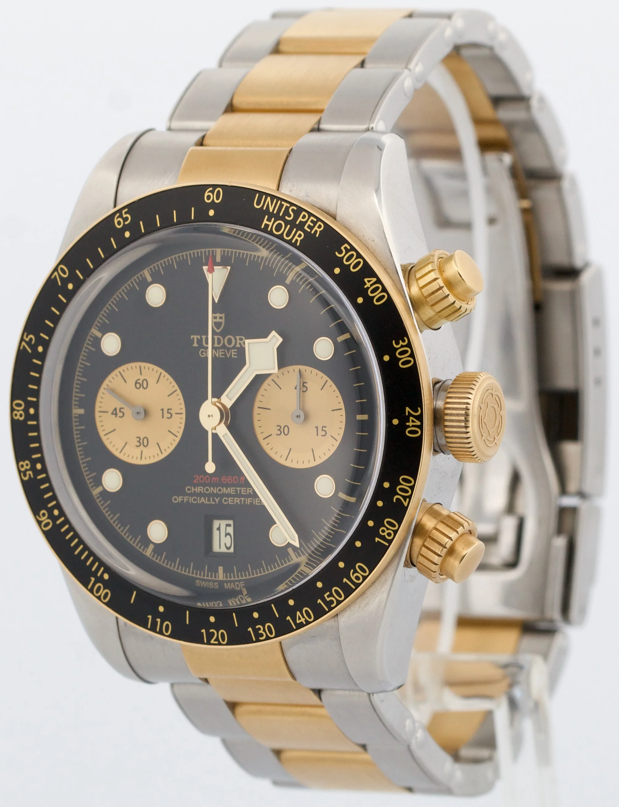 PAPERS Tudor Black Bay Chrono S&G 41mm 18K Yellow Gold Black Steel 79363N BOX - Image 3