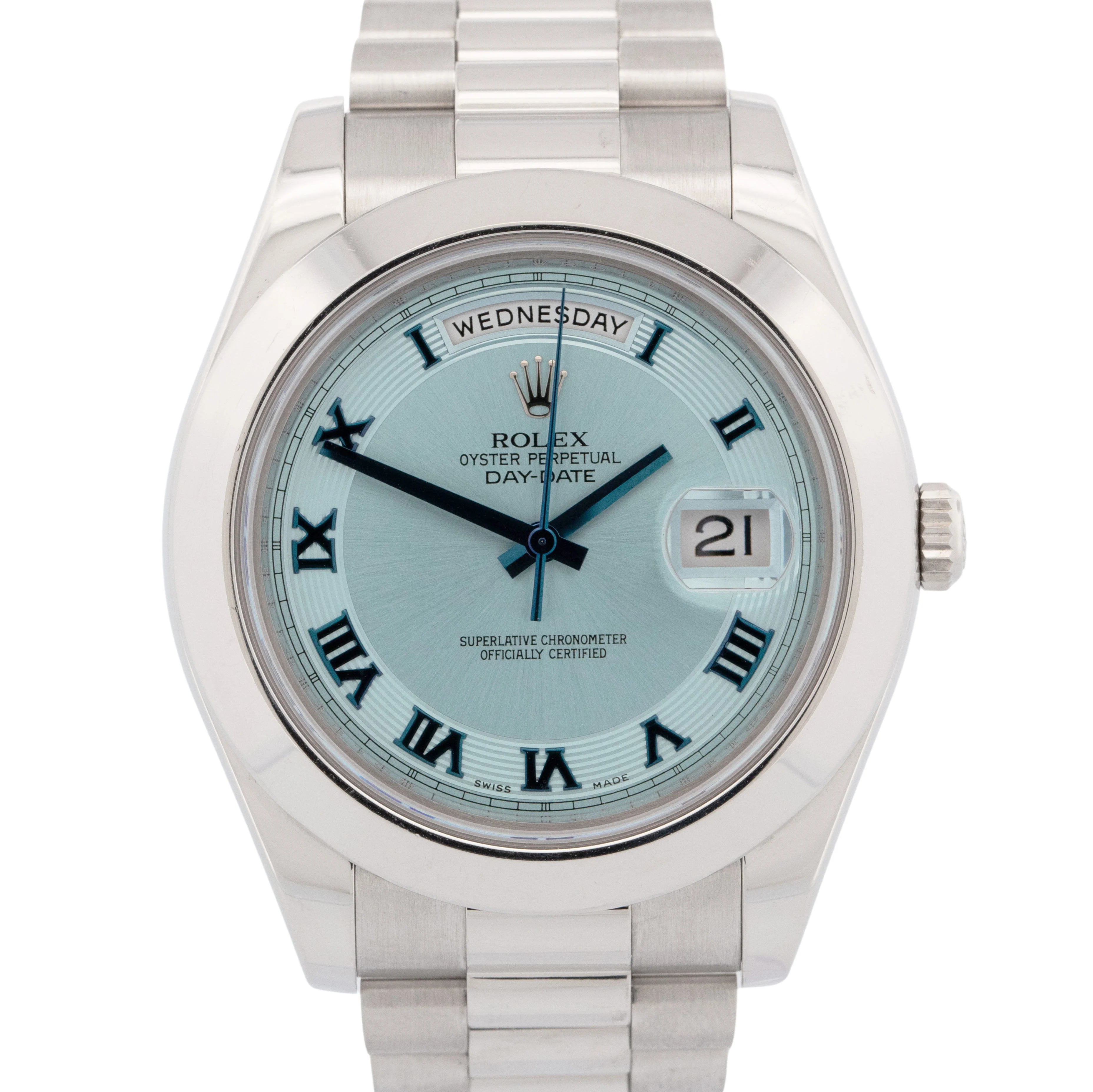 PAPERS UNPOLISHED Rolex Day-Date Presidential 41mm 950 Platinum 218206 Watch BOX