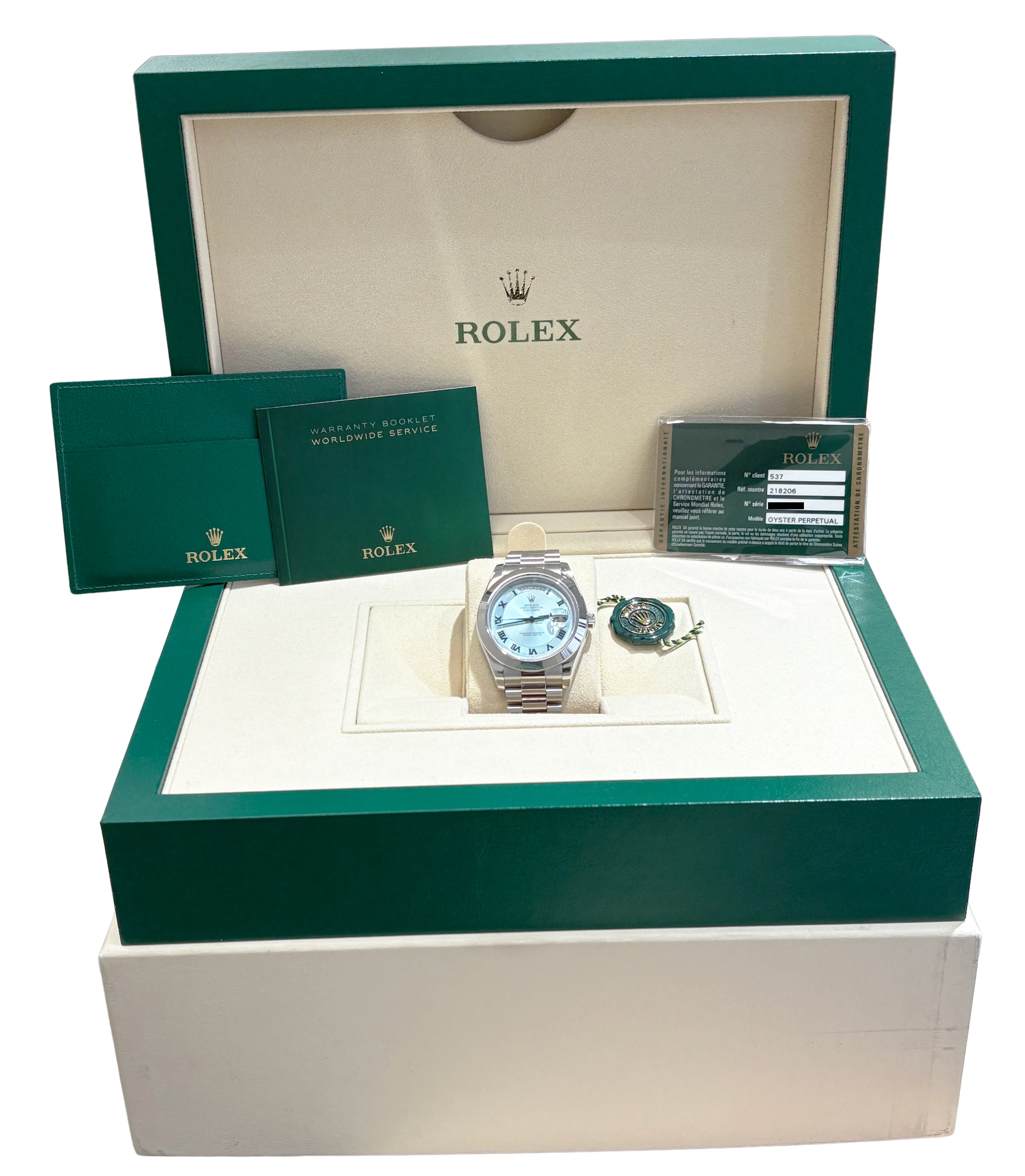 PAPERS UNPOLISHED Rolex Day-Date Presidential 41mm 950 Platinum 218206 Watch BOX - Image 2