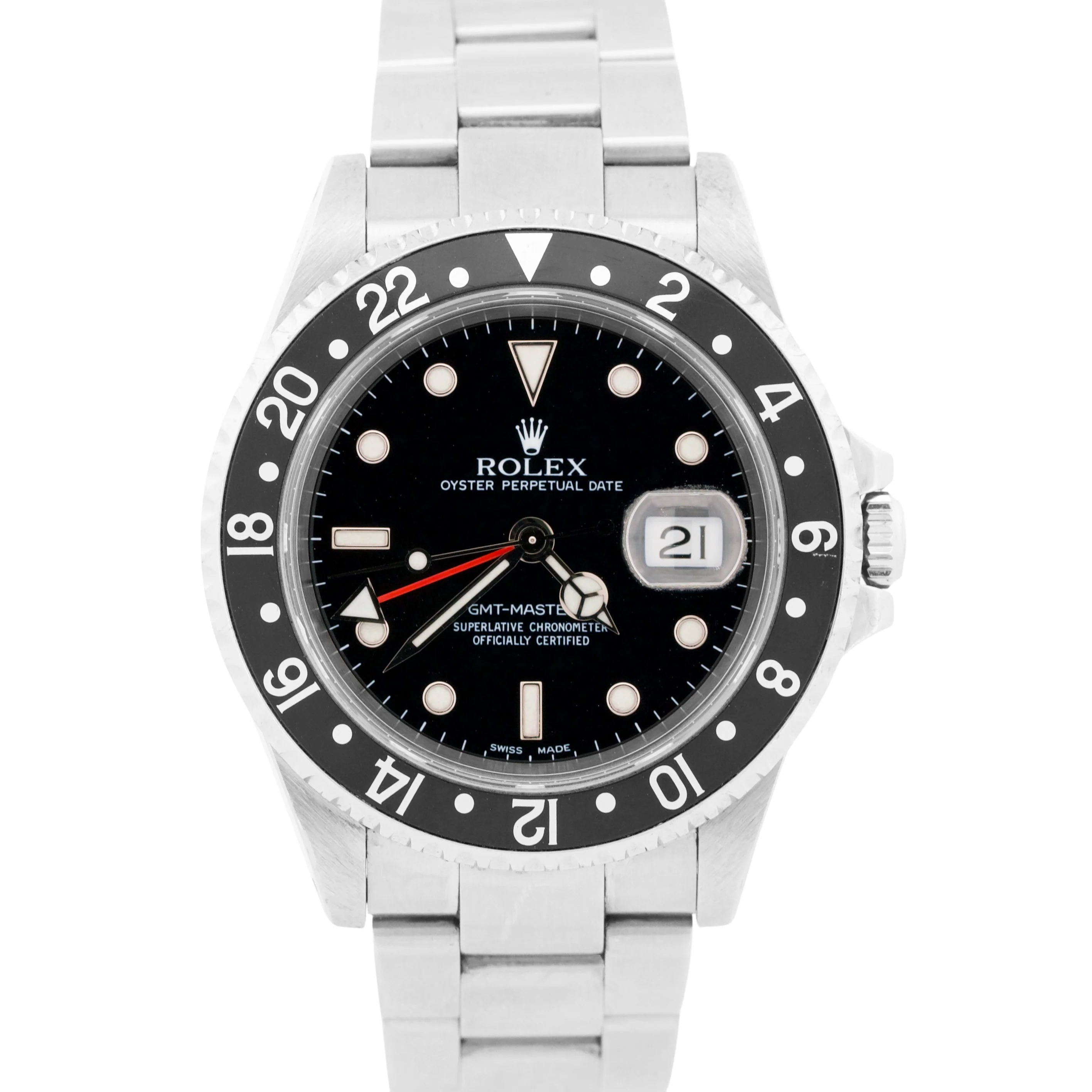 PAPERS UNPOLISHED Rolex GMT-Master II BLACK Stainless OYSTER 16710 Watch BOX
