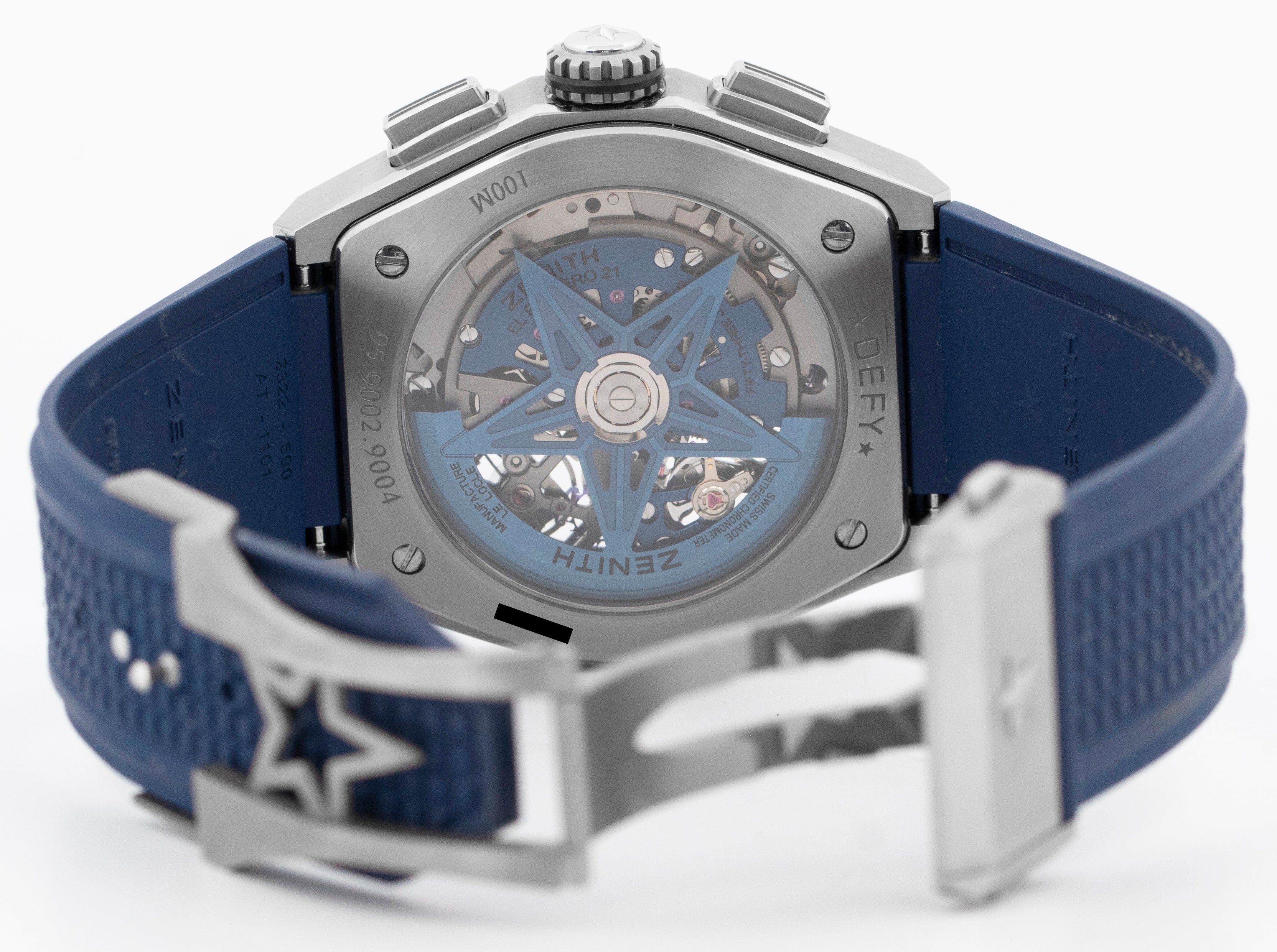PAPERS Zenith Defy Classic Blue Skeleton Titanium Watch 95.9002.9004/78.R584 BOX - Image 6