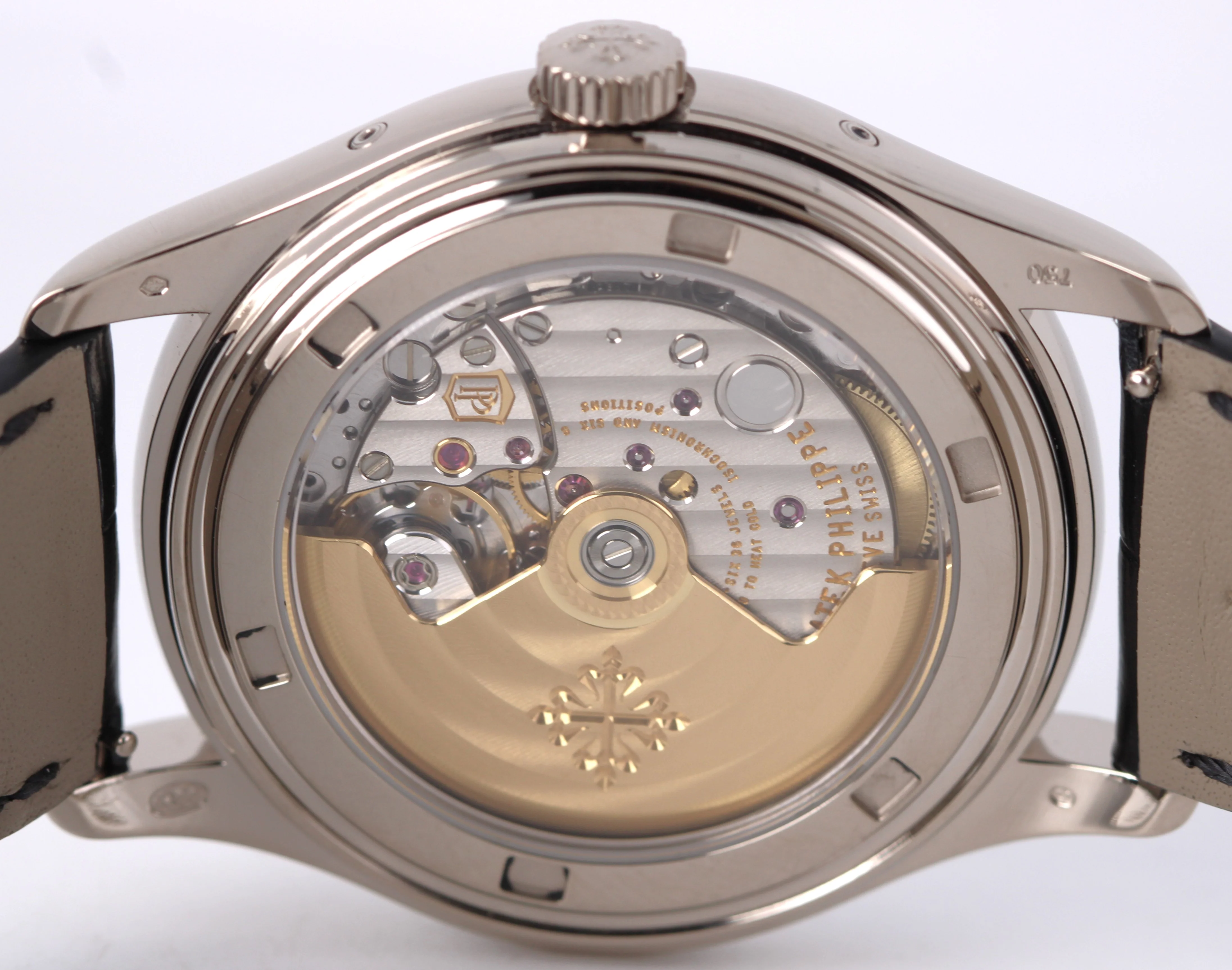 Patek Philippe Annual Calendar 18k White Gold White 39mm 5146G Leather Watch - Image 8