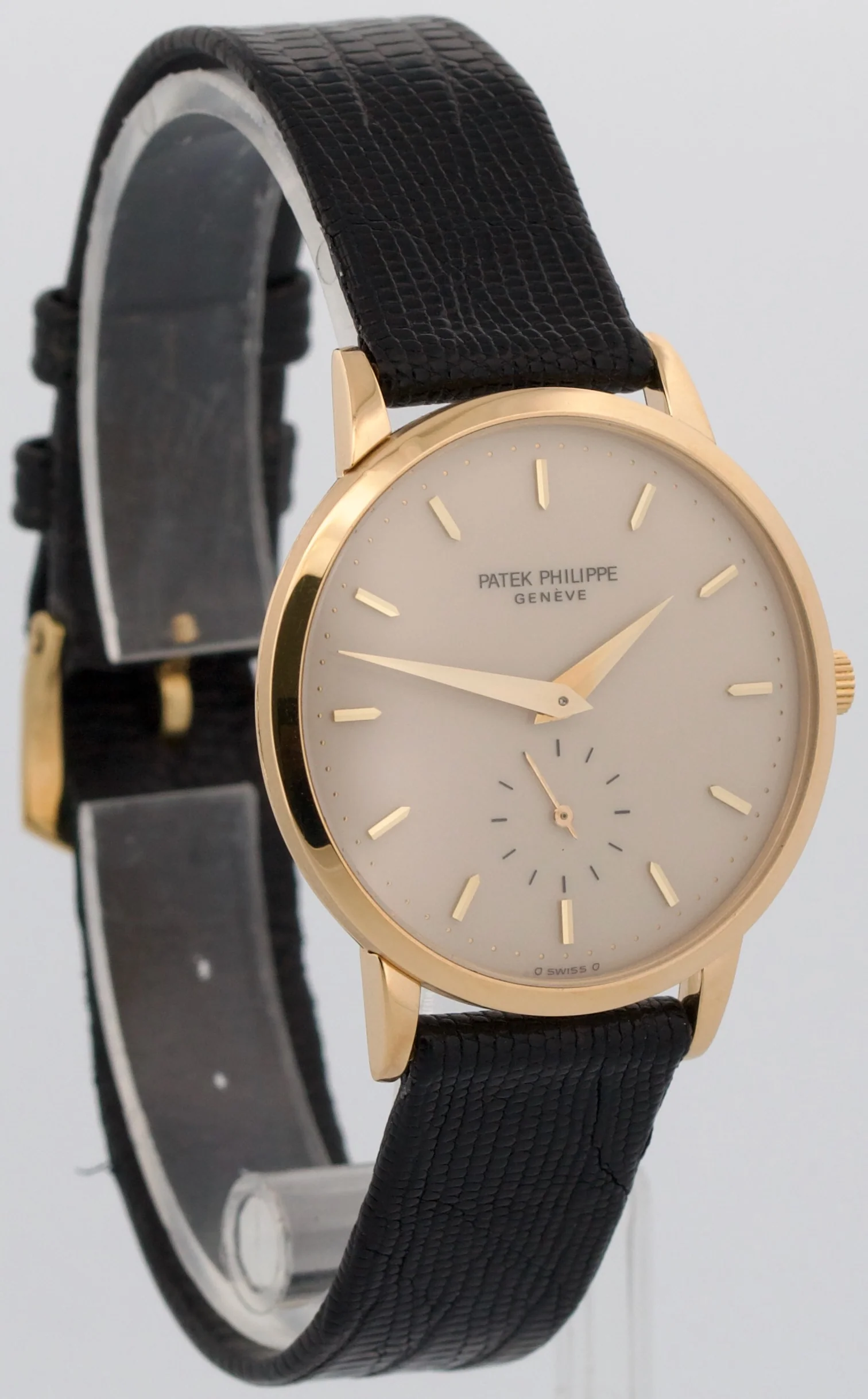 PAPERS Patek Philippe Calatrava 33mm PORCELAIN Ivory Manual 18K Gold 3893 BOX - Image 5