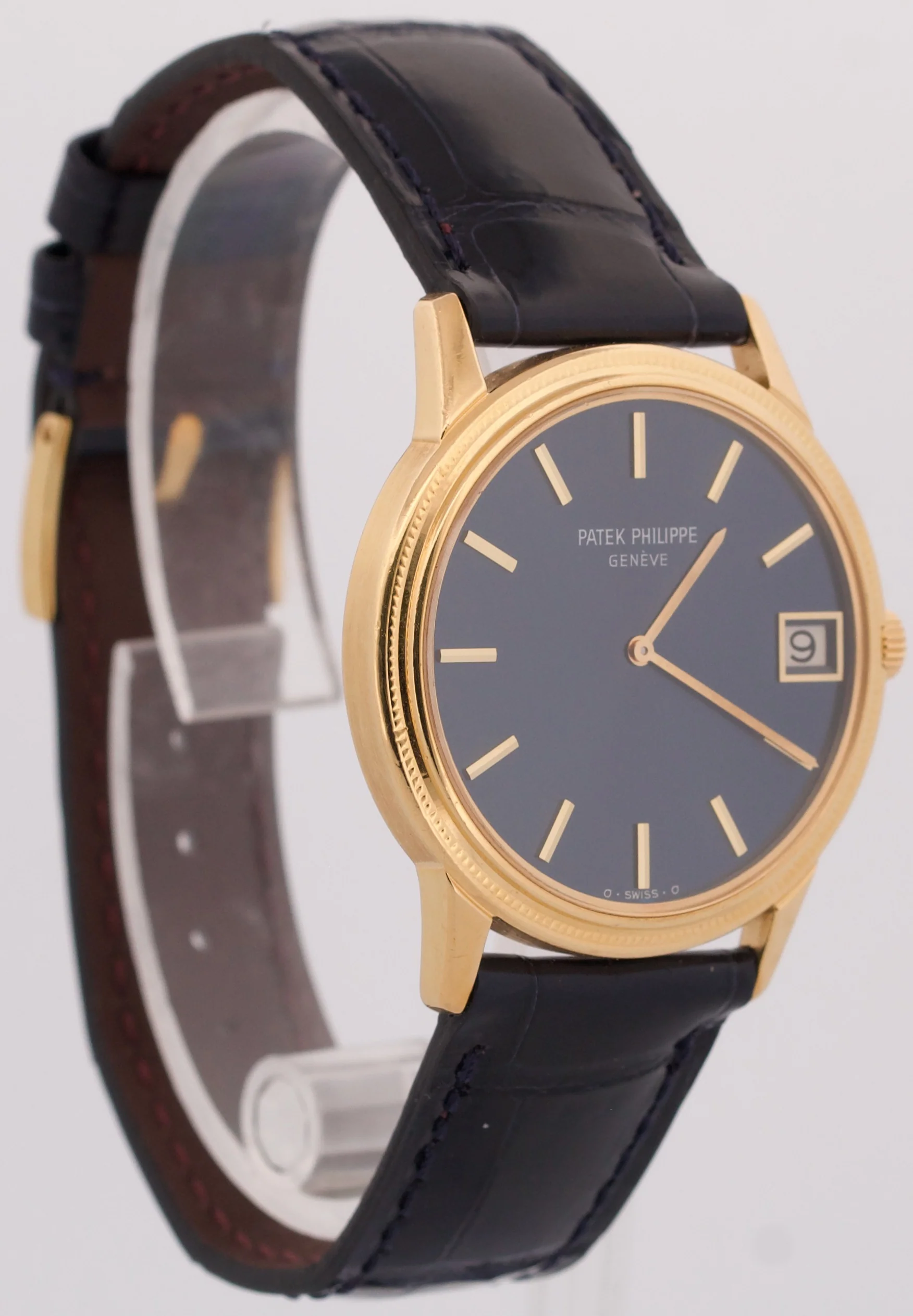 Patek Philippe Calatrava BLUE 18K Yellow Gold Leather Automatic 33mm 3602J - Image 4