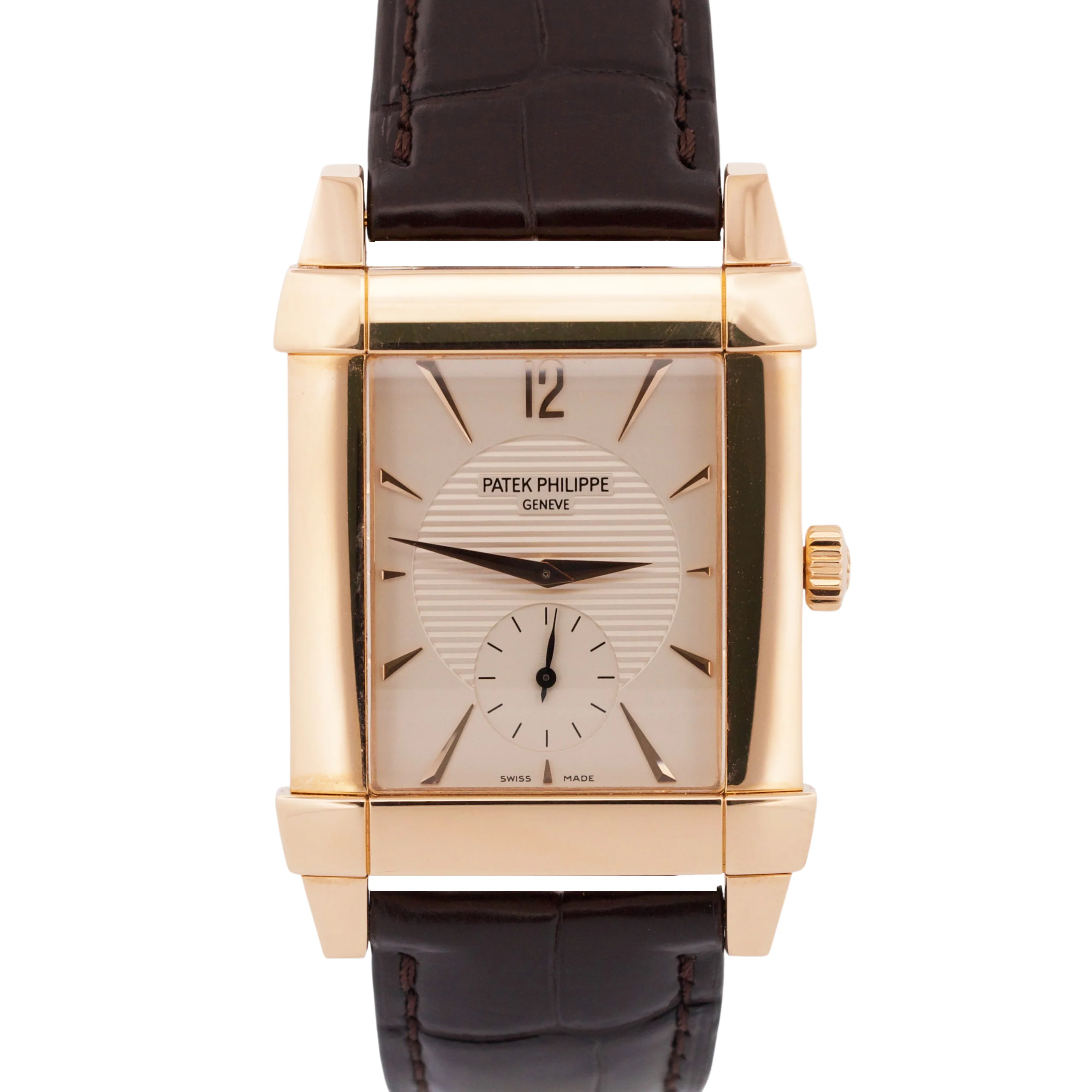 Patek Philippe Gondolo 18k Rose Gold IVORY 35mmX47mm Manual Leather 5111R Watch
