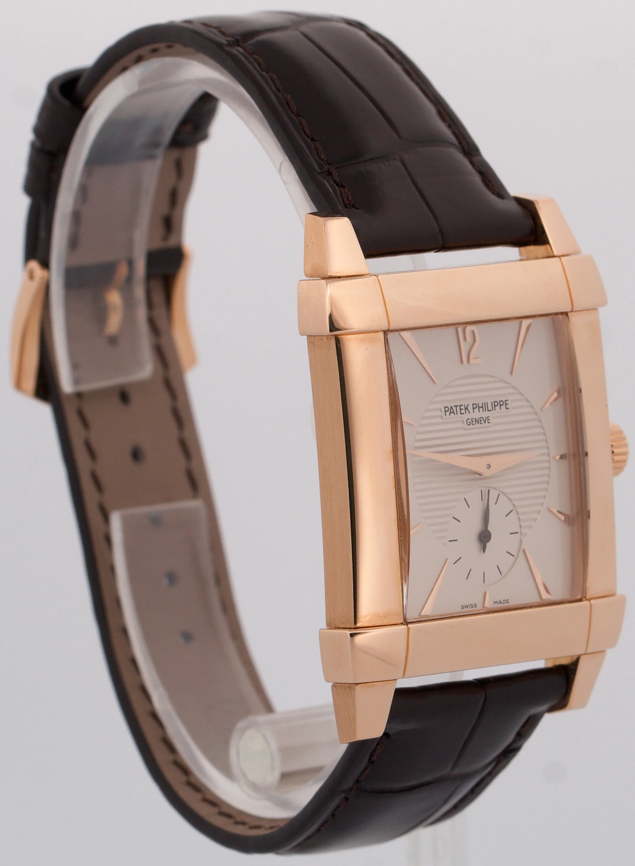 Patek Philippe Gondolo 18k Rose Gold IVORY 35mmX47mm Manual Leather 5111R Watch - Image 4