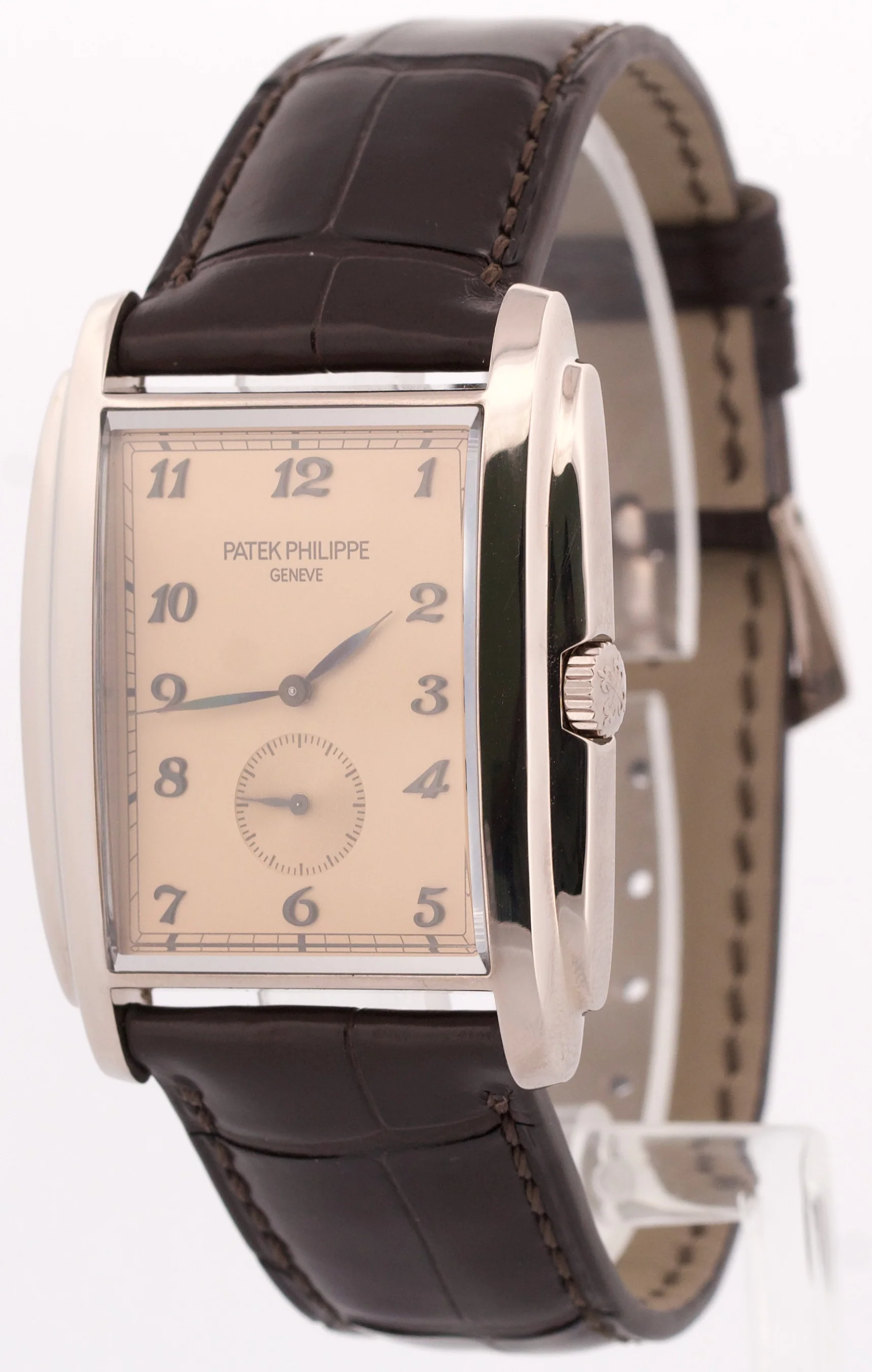 Patek Philippe Gondolo 18k White Gold SALMON Rose Arabic 30mmX43mm Leather 5124G - Image 3