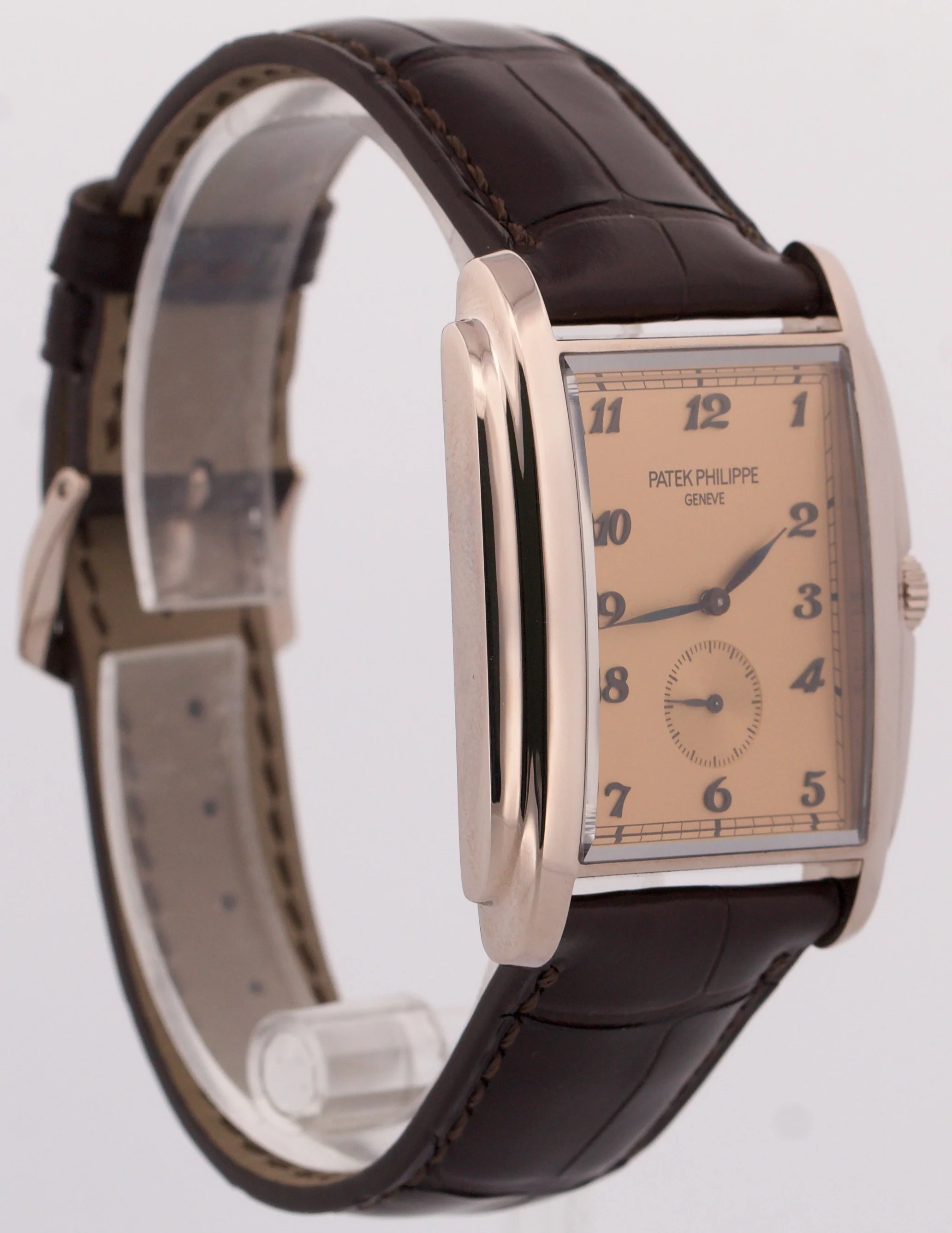 Patek Philippe Gondolo 18k White Gold SALMON Rose Arabic 30mmX43mm Leather 5124G - Image 4