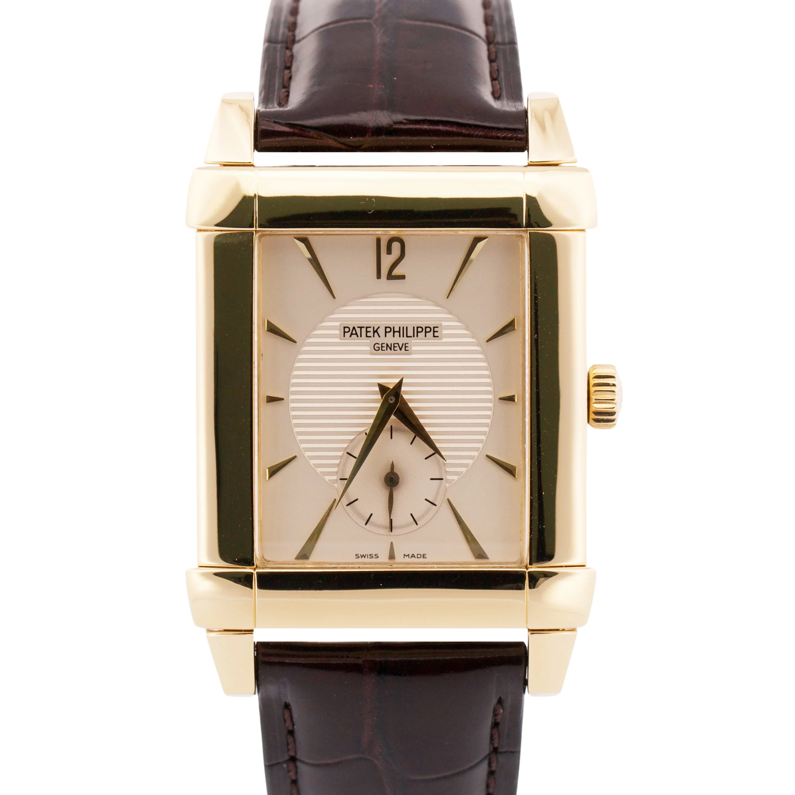 Patek Philippe Gondolo 18k Yellow Gold IVORY 35mmX47mm Manual Leather 5111J