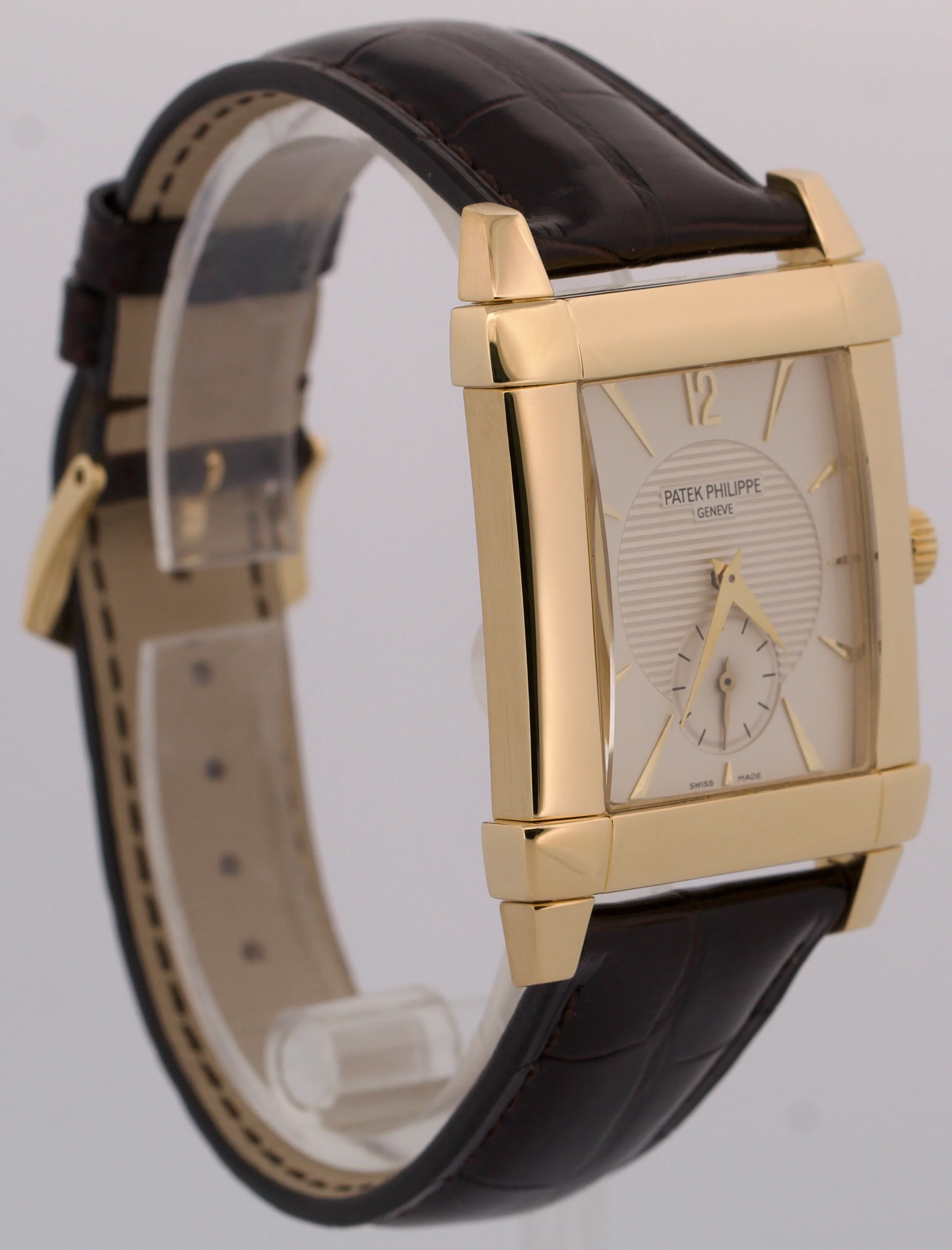 Patek Philippe Gondolo 18k Yellow Gold IVORY 35mmX47mm Manual Leather 5111J - Image 4