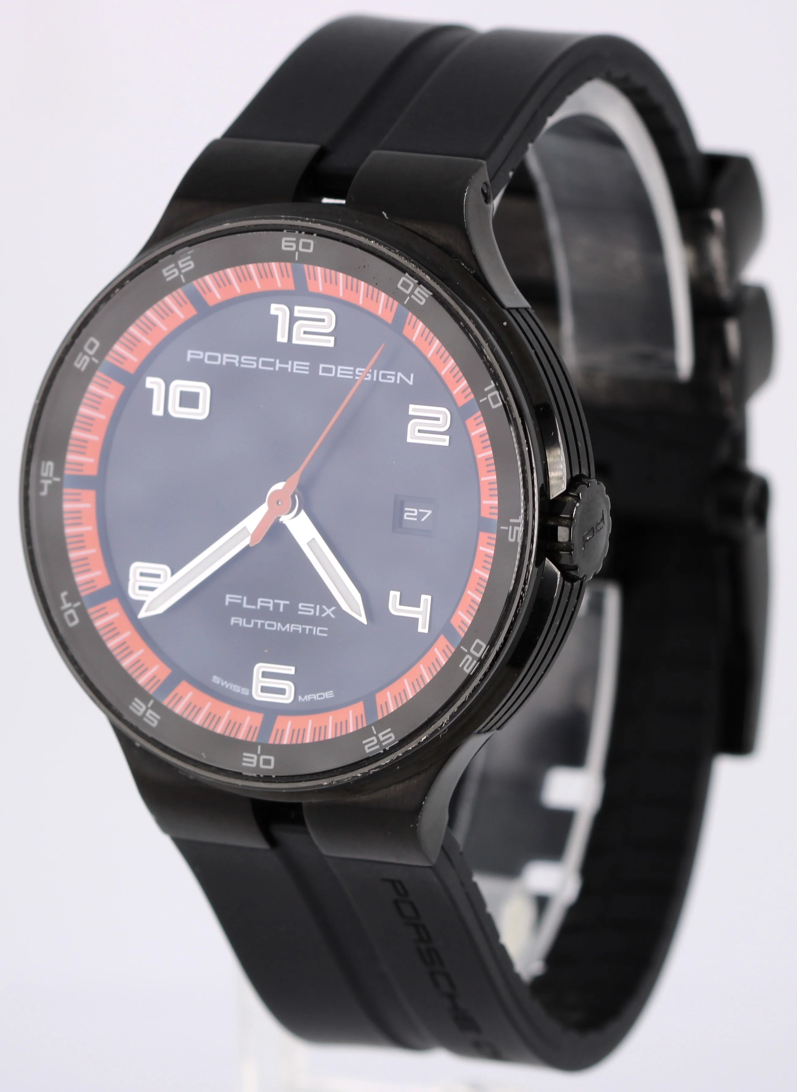 Porsche Design Flat Six P'6350 Steel Black Orange 44mm 6350.43 Rubber Watch - Image 3