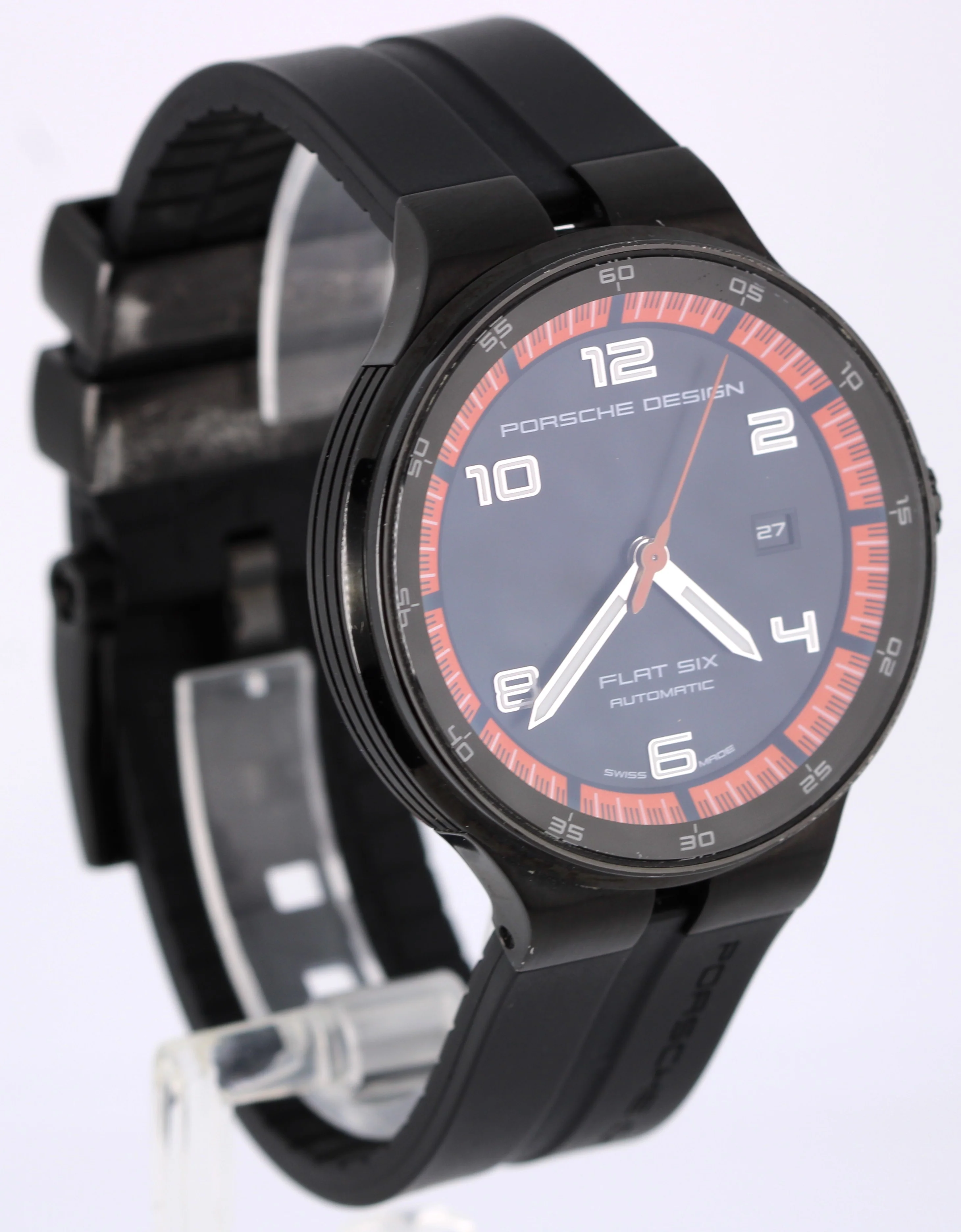 Porsche Design Flat Six P'6350 Steel Black Orange 44mm 6350.43 Rubber Watch - Image 4