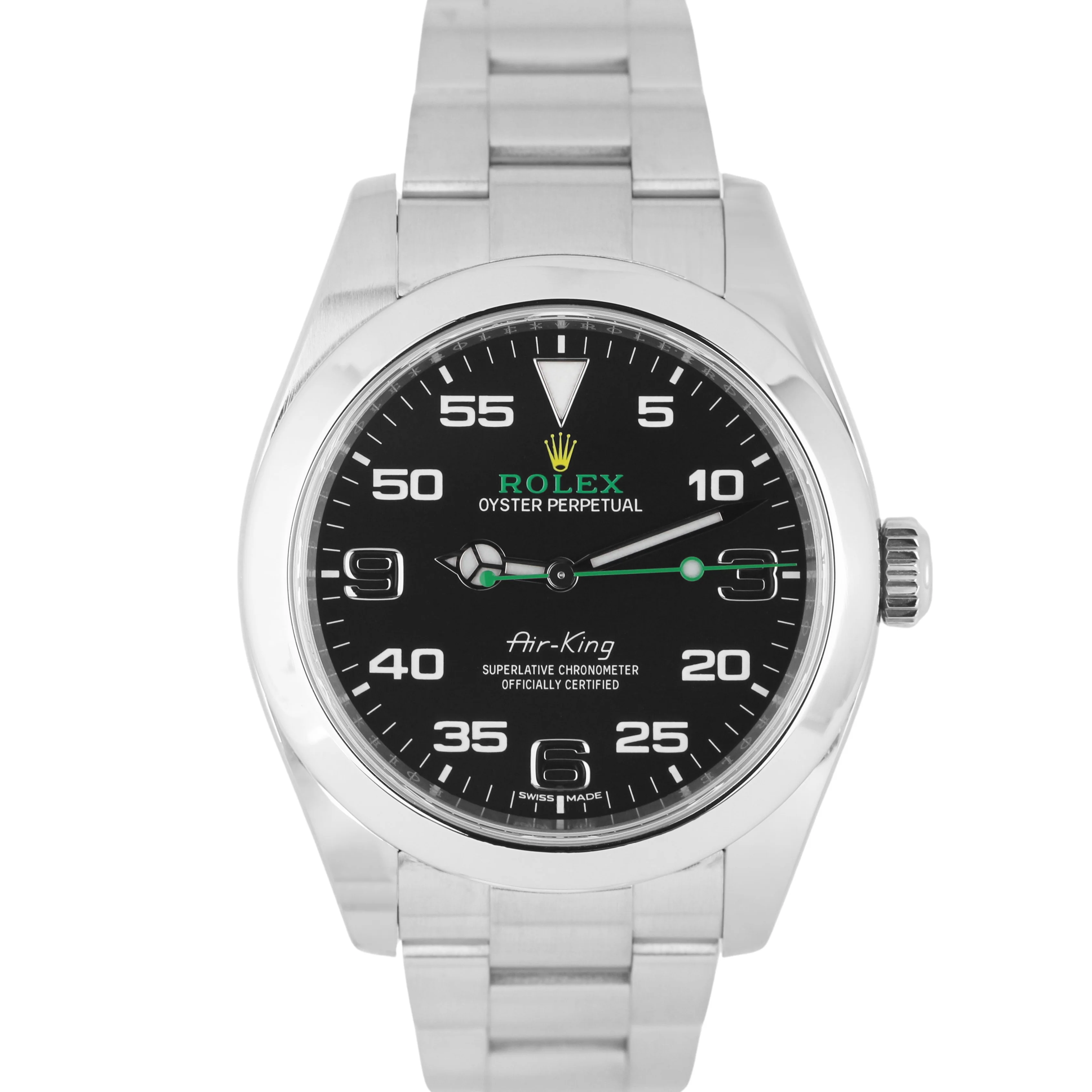 Rolex Air-King PAPERS Stainless Steel Green Black 40mm Oyster 116900 Watch BOX