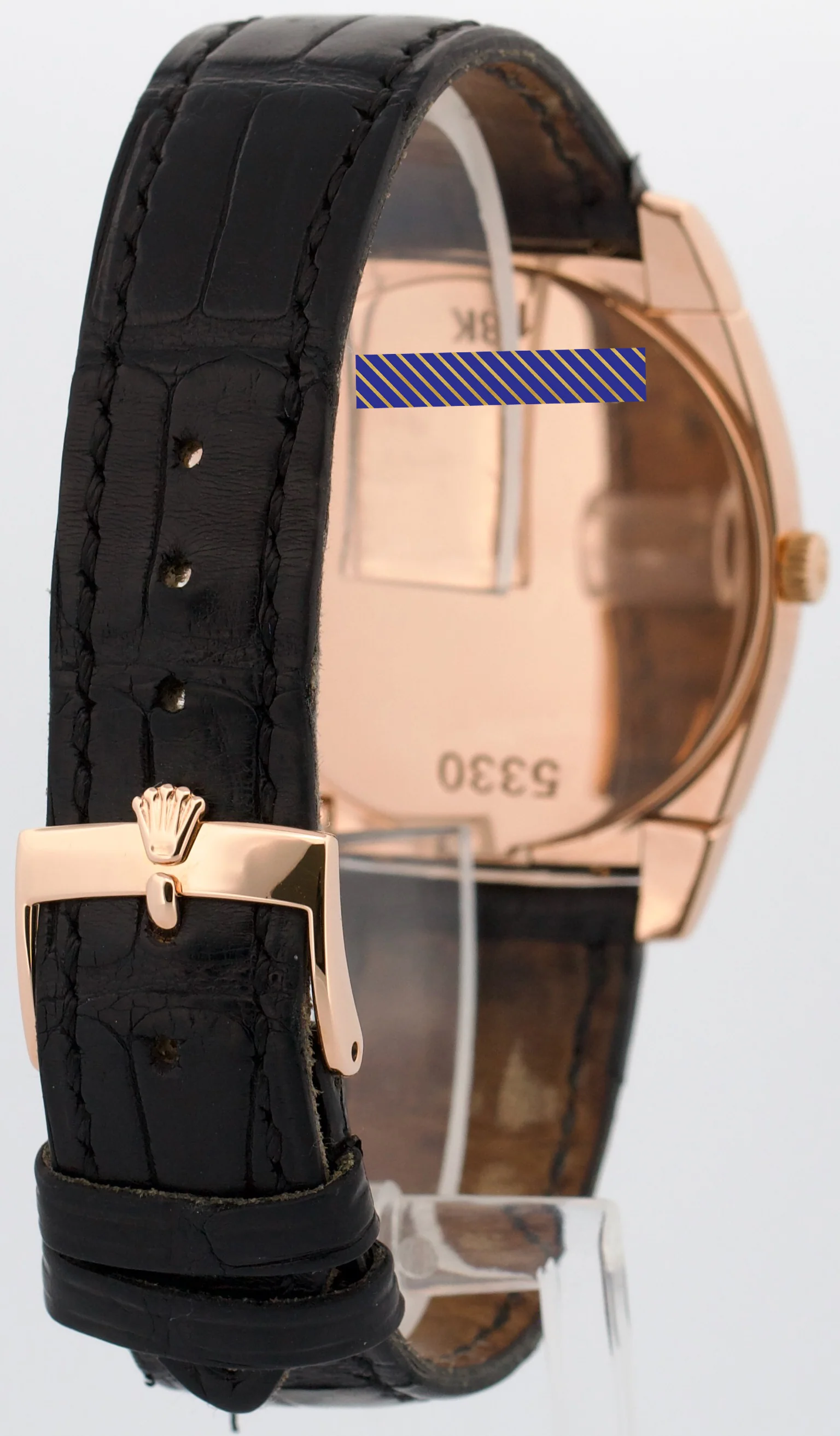 Rolex Cellini Cestello WHITE ARABIC 18K Rose Gold Leather 36mm 5330 Watch - Image 6