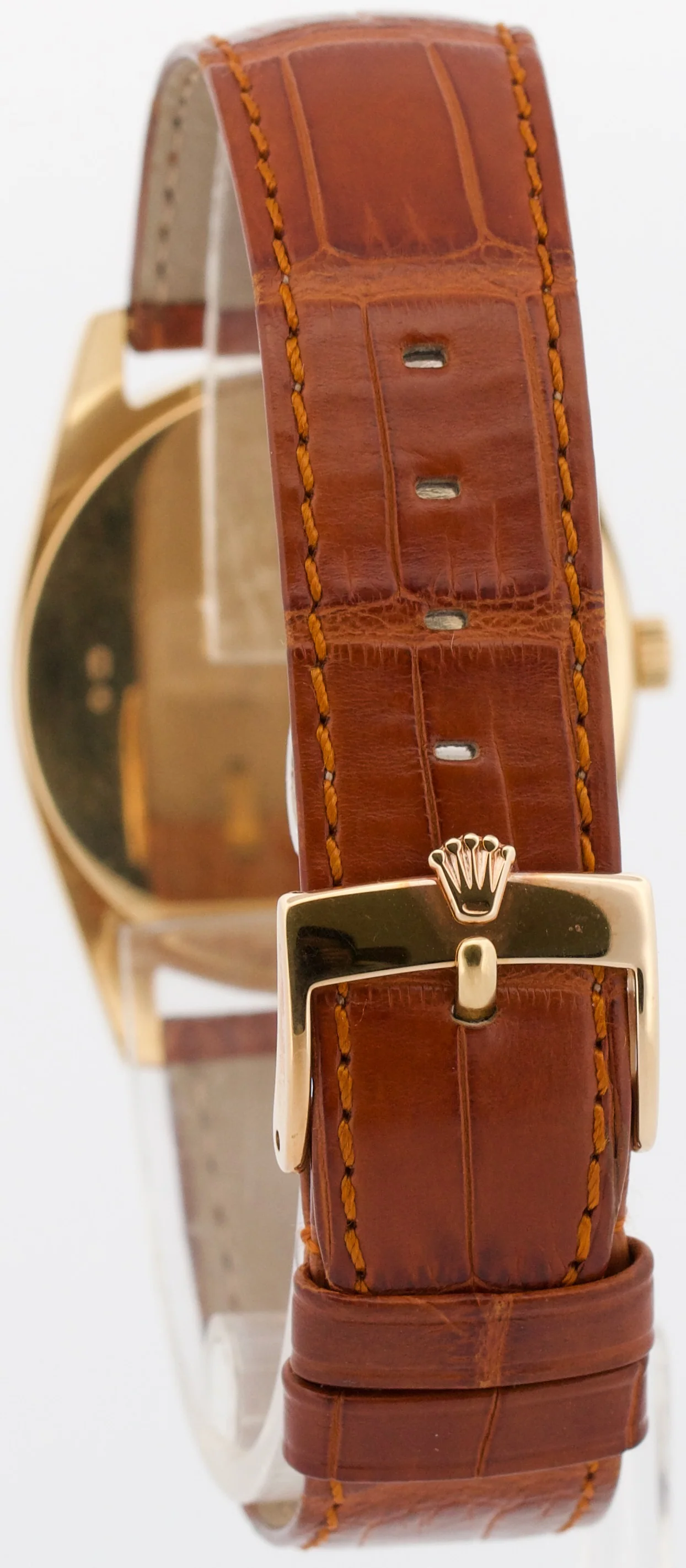 Rolex Cellini DANAOS White Arabic 34mm 18K Yellow Gold Leather 4233 Watch - Image 5