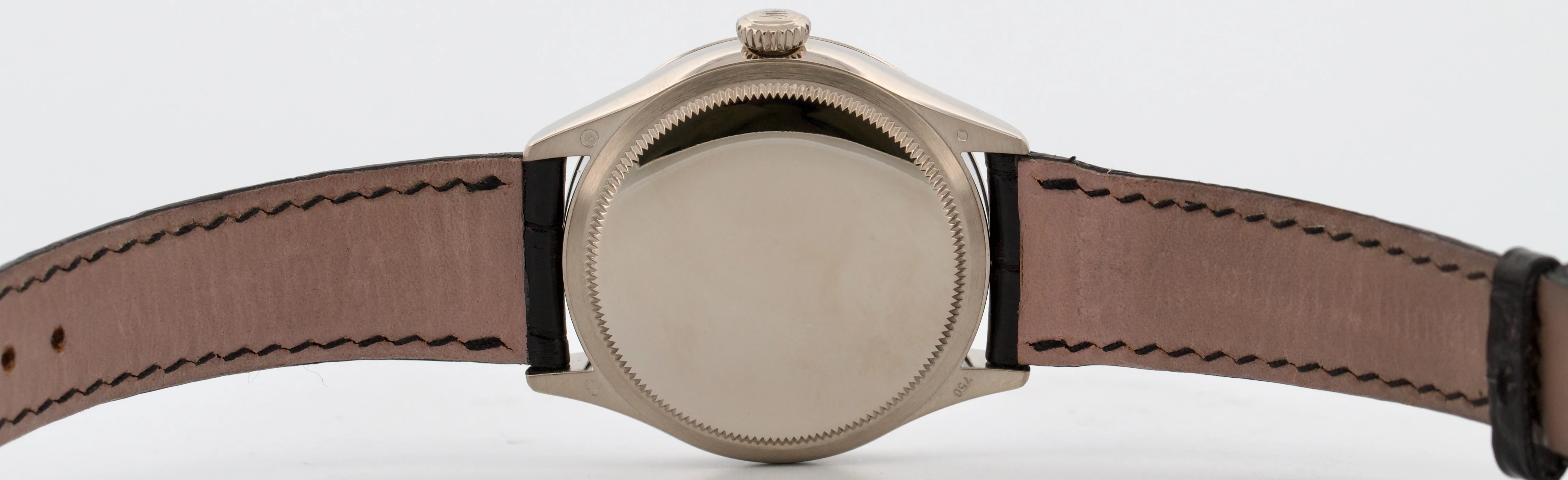 Rolex Cellini Date 18k White Gold BLUE GUILLOCHE Leather Fluted 39mm 50519 Watch - Image 7