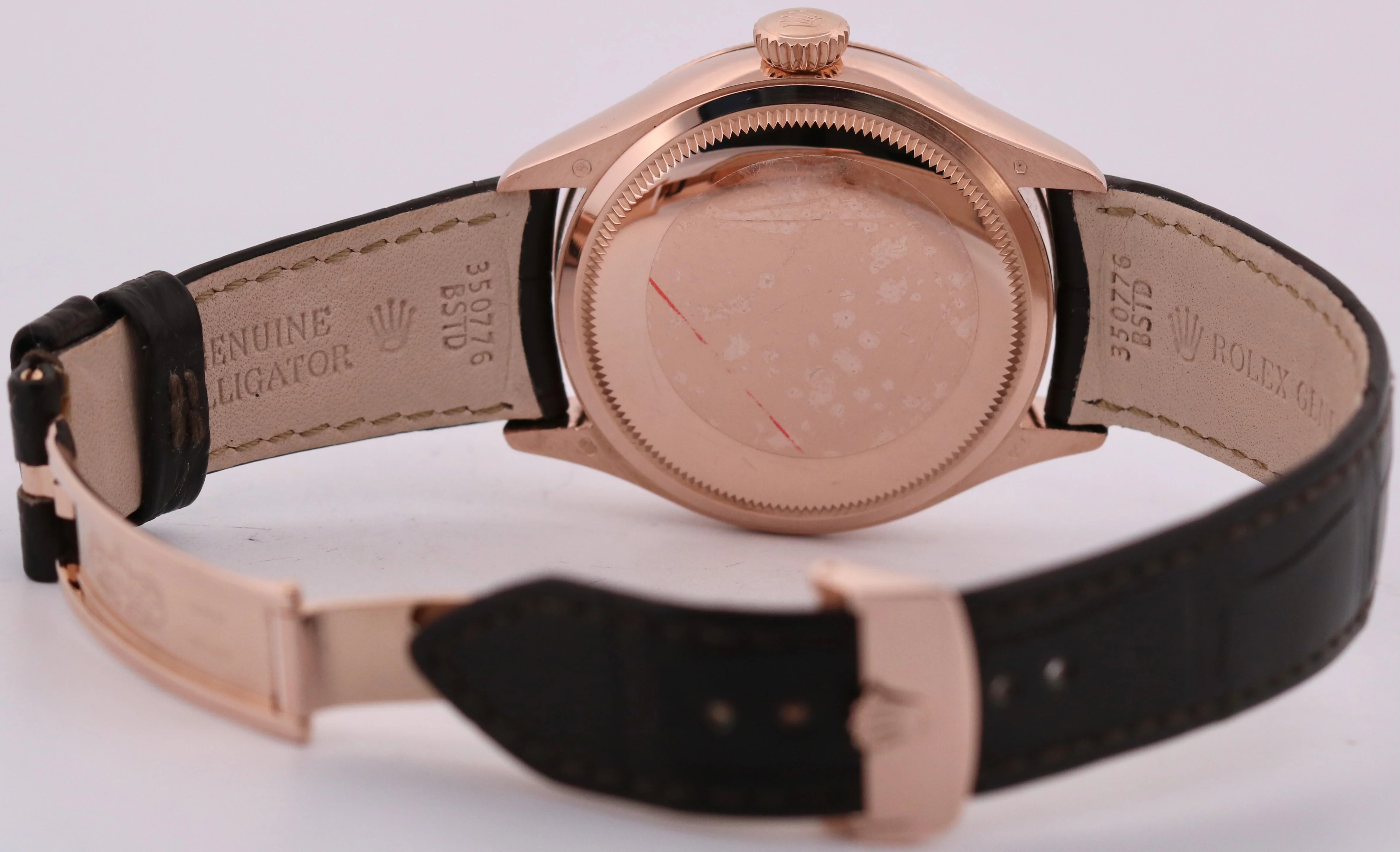 Rolex Cellini Moonphase WHITE 18K Rose Gold LEATHER Automatic Everose 39mm 50535 - Image 7