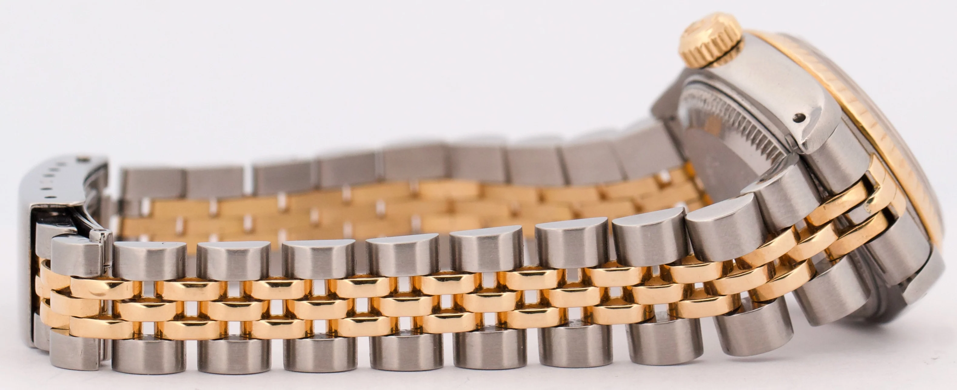 Rolex DateJust 26mm CHAMPAGNE DIAMOND 18K Yellow Gold Steel Fluted JUBILEE 69173 - Image 8