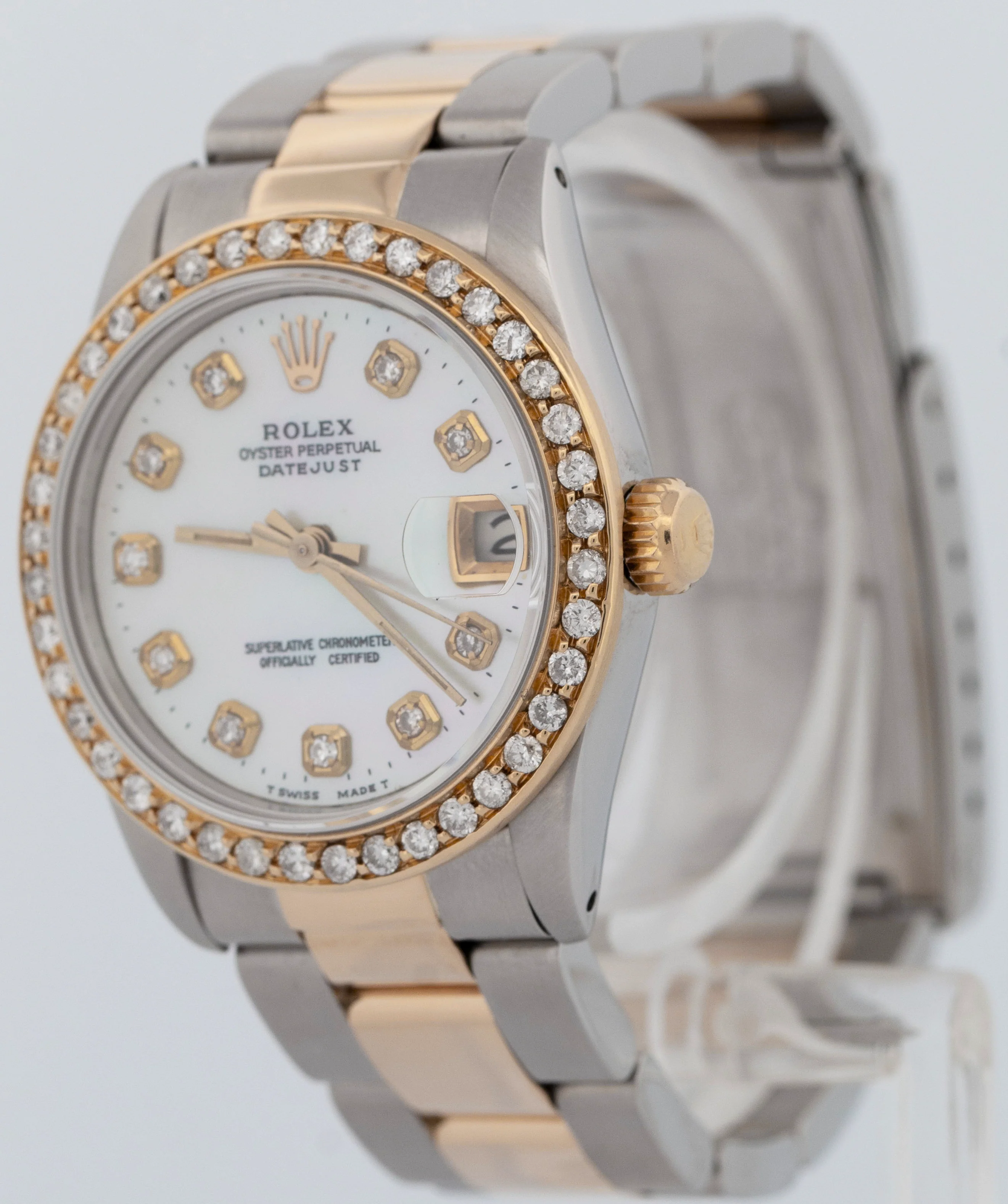Rolex DateJust 31mm Midsize Two-Tone MOP DIAMOND Steel 18K Yellow Gold 68273 - Image 3