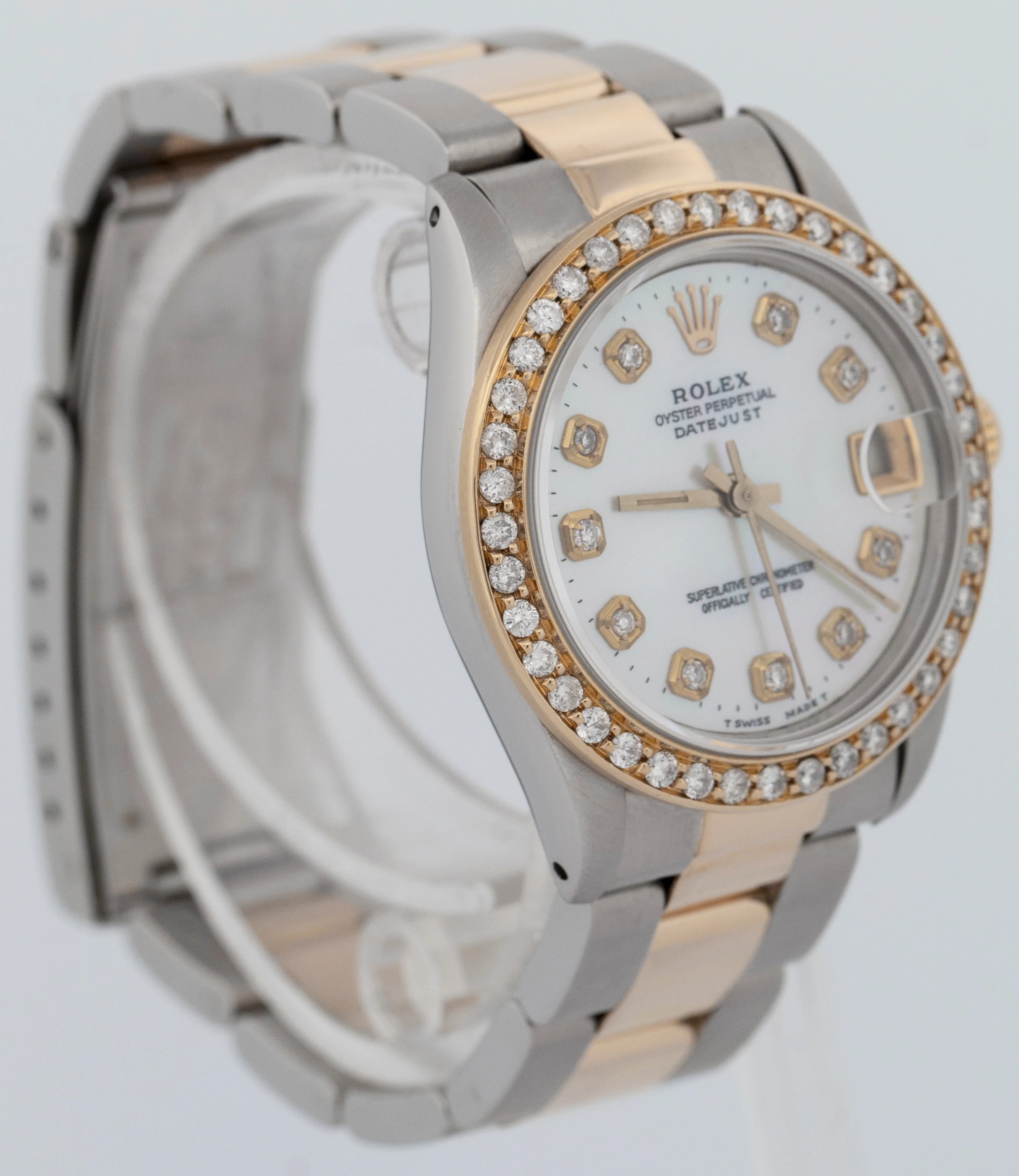 Rolex DateJust 31mm Midsize Two-Tone MOP DIAMOND Steel 18K Yellow Gold 68273 - Image 4