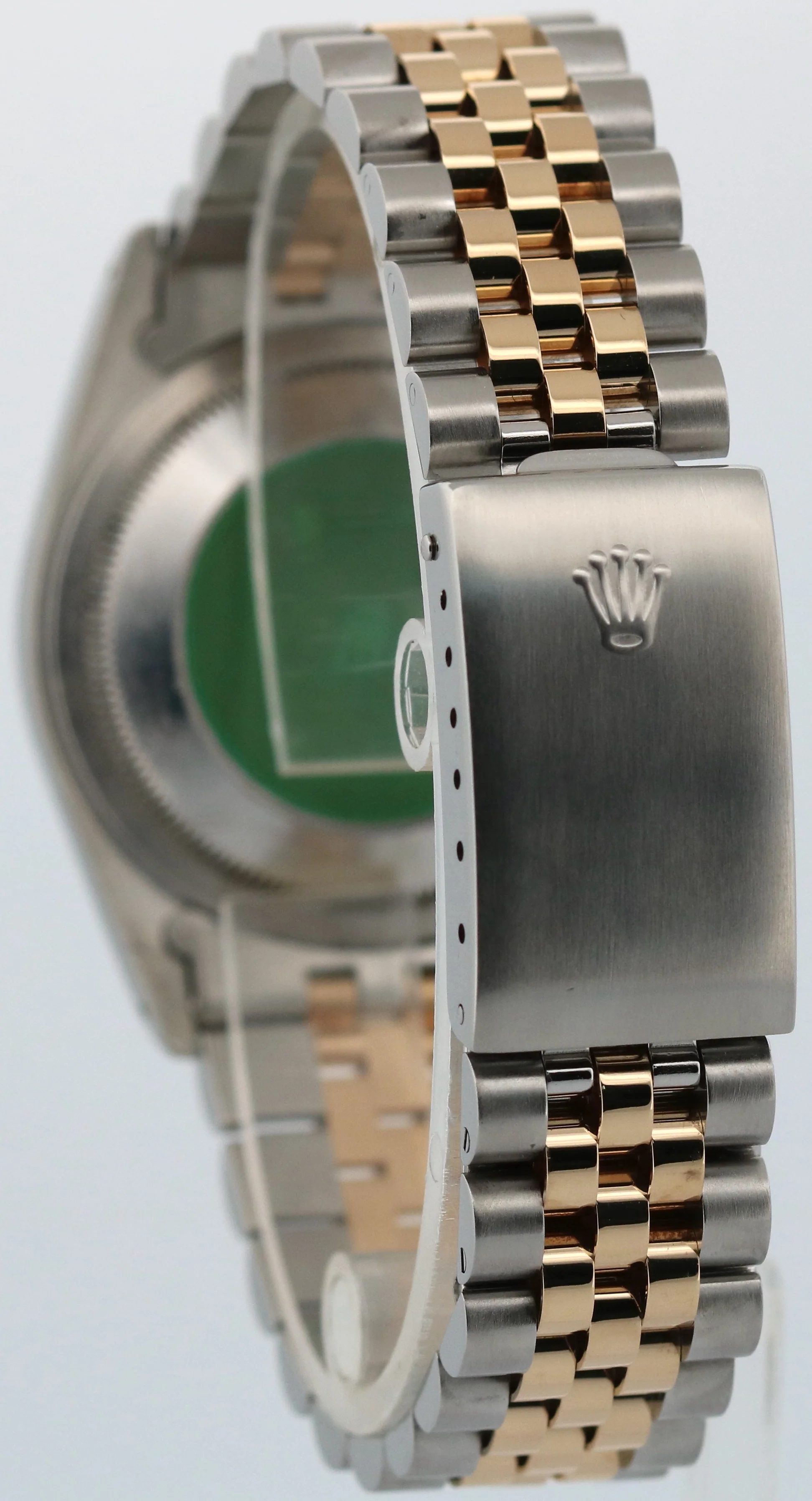 Rolex DateJust 36mm BLACK 18K Yellow Gold JUBILEE Stainless Steel 16233 Watch - Image 5