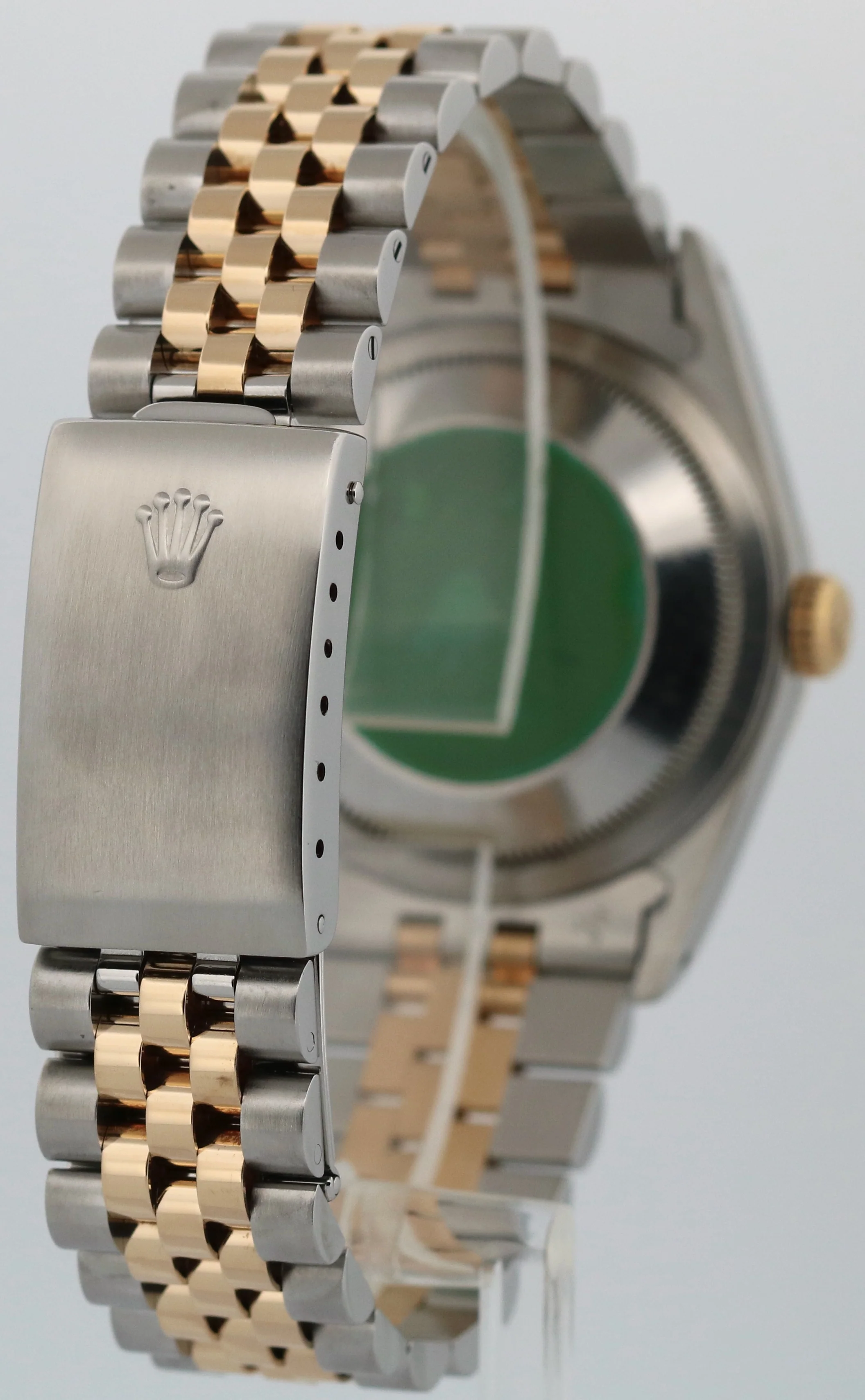 Rolex DateJust 36mm BLACK 18K Yellow Gold JUBILEE Stainless Steel 16233 Watch - Image 6