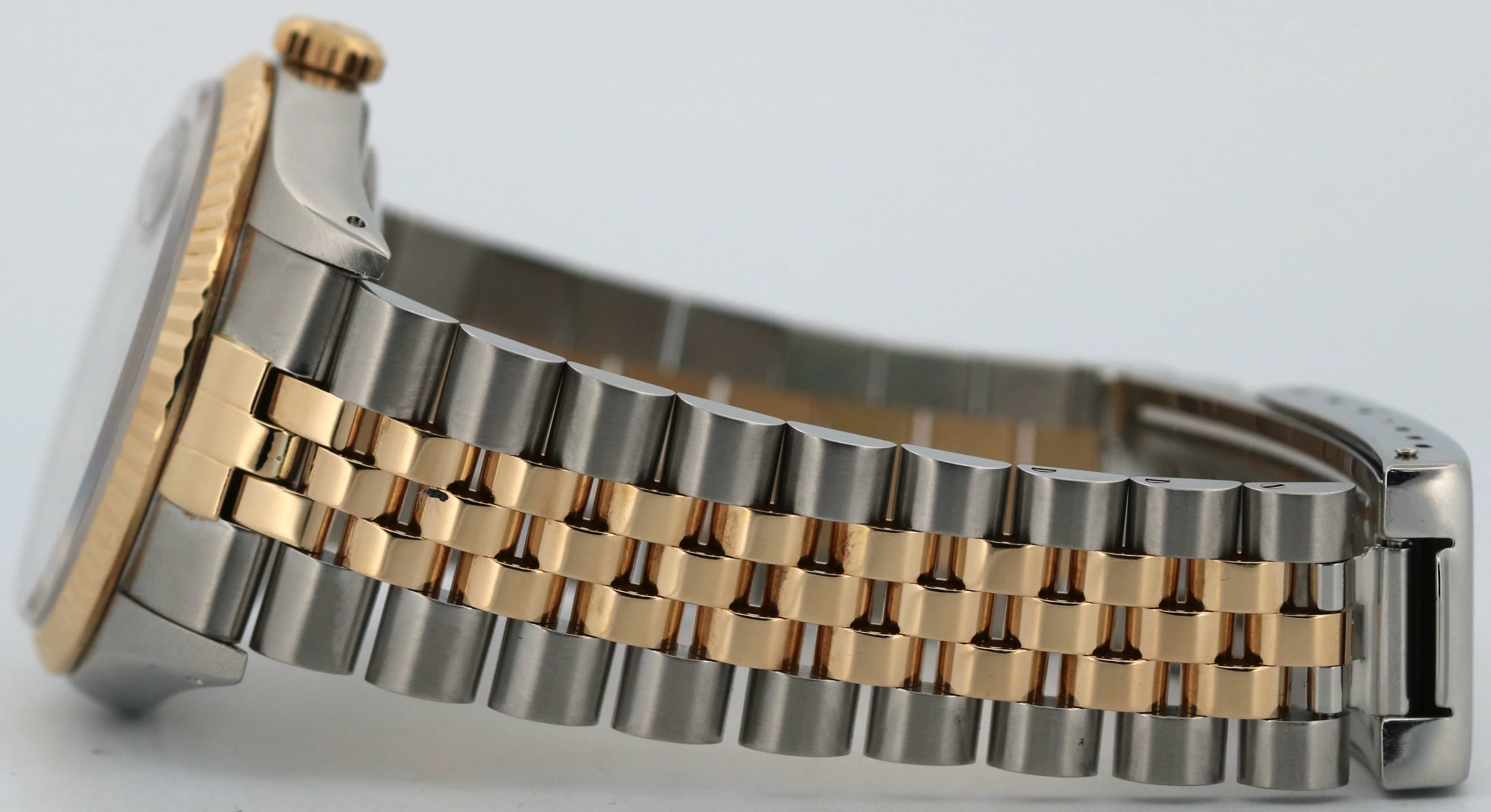Rolex DateJust 36mm BLACK 18K Yellow Gold JUBILEE Stainless Steel 16233 Watch - Image 7