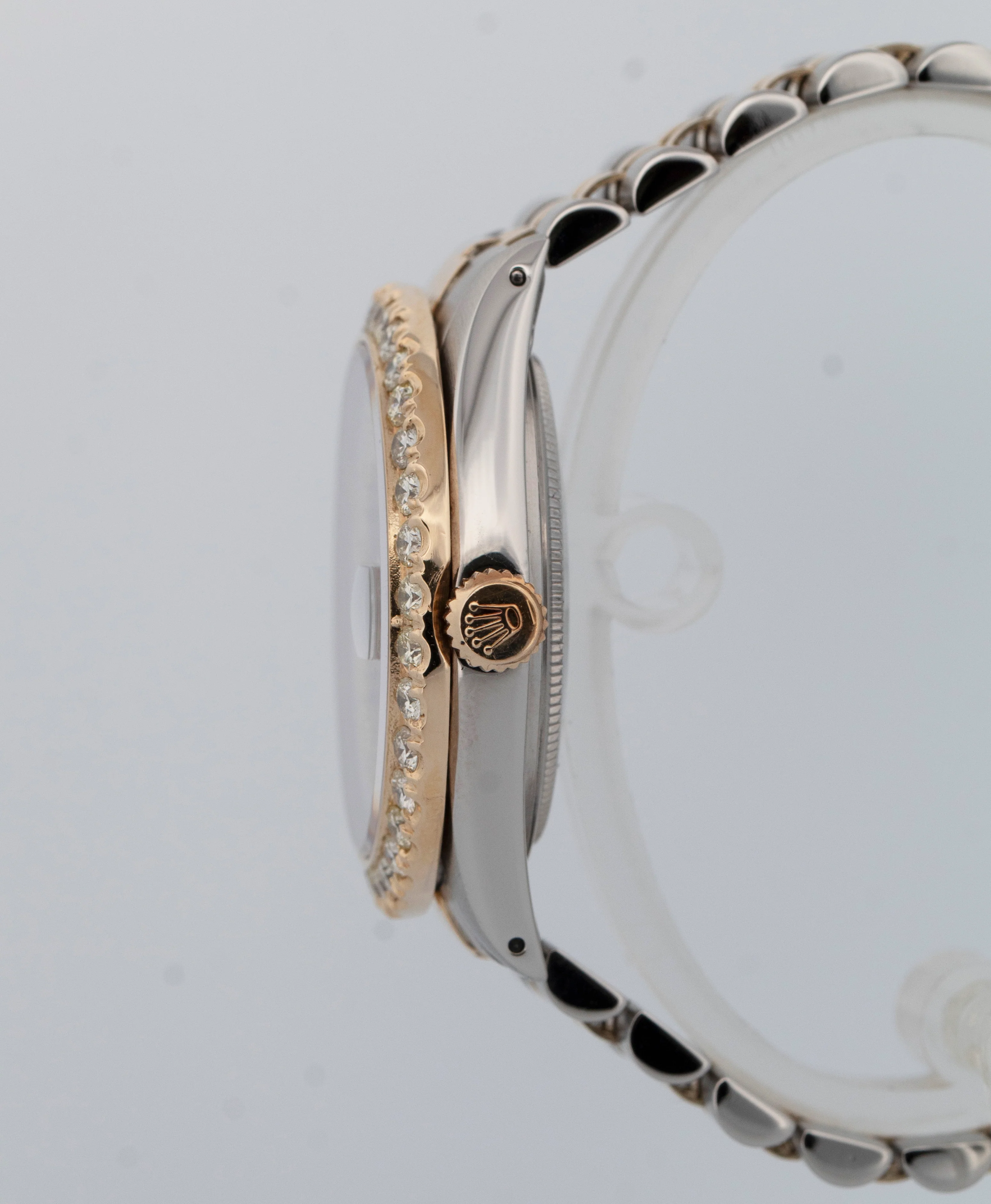 Rolex DateJust 36mm Black DIAMOND 18K Yellow Gold Two-Tone Steel Watch 16013 - Image 3