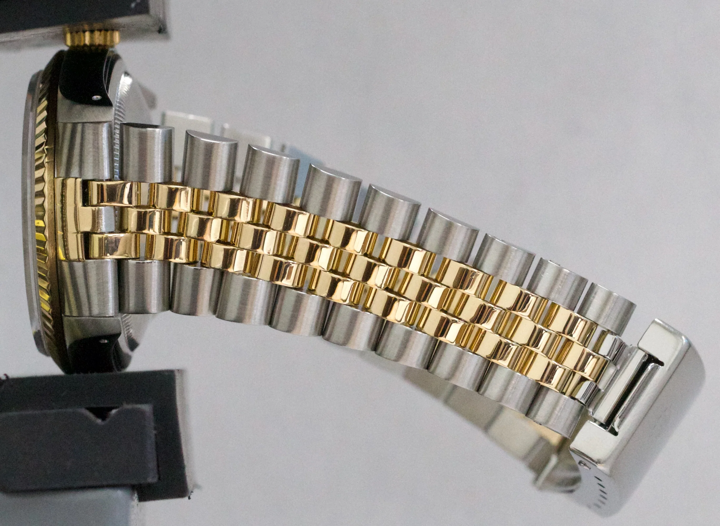 Rolex DateJust 36mm BLACK TAPESTRY 18K Yellow Gold Steel JUBILEE 16233 Watch - Image 10