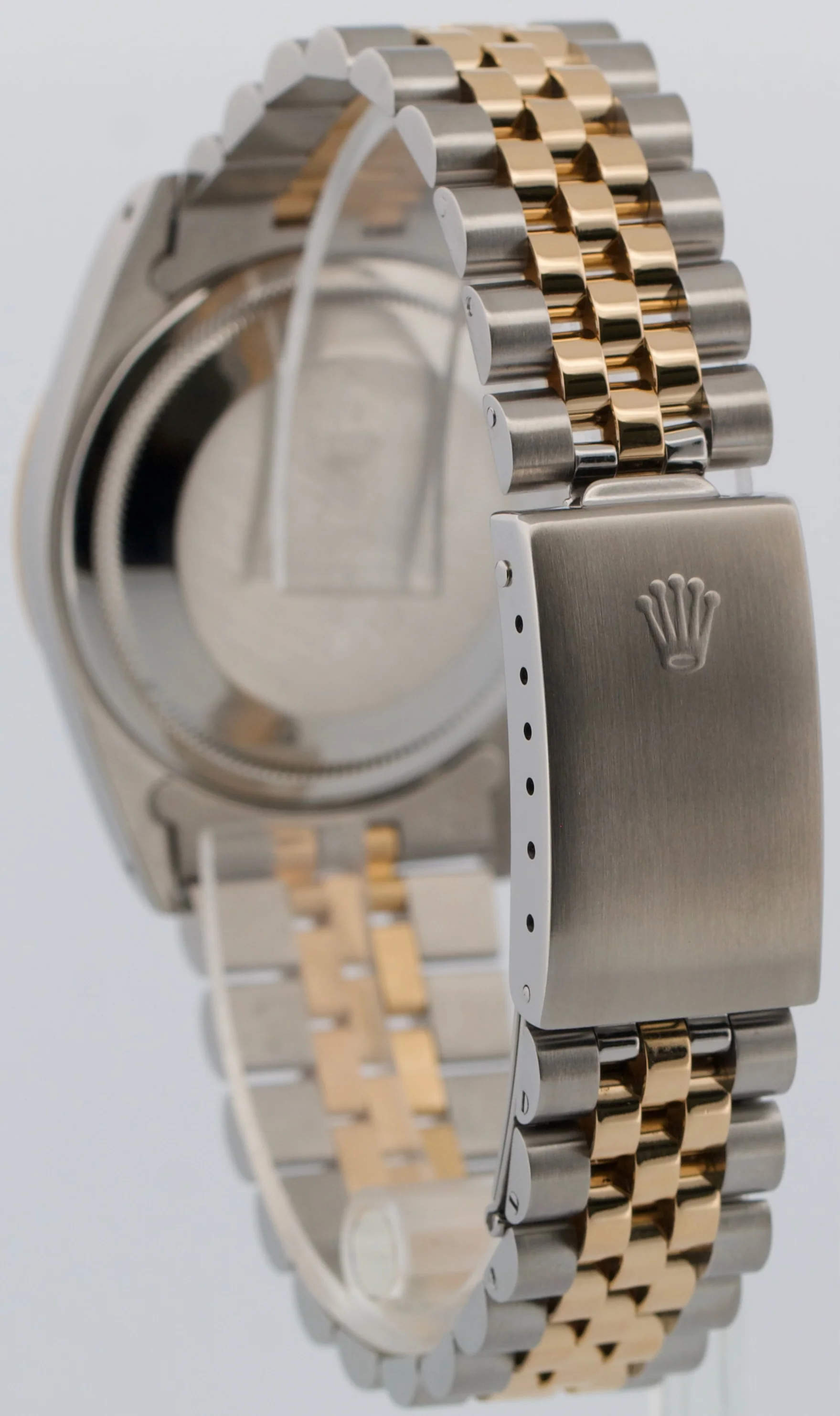 Rolex DateJust 36mm BLACK TAPESTRY 18K Yellow Gold Steel JUBILEE 16233 Watch - Image 5