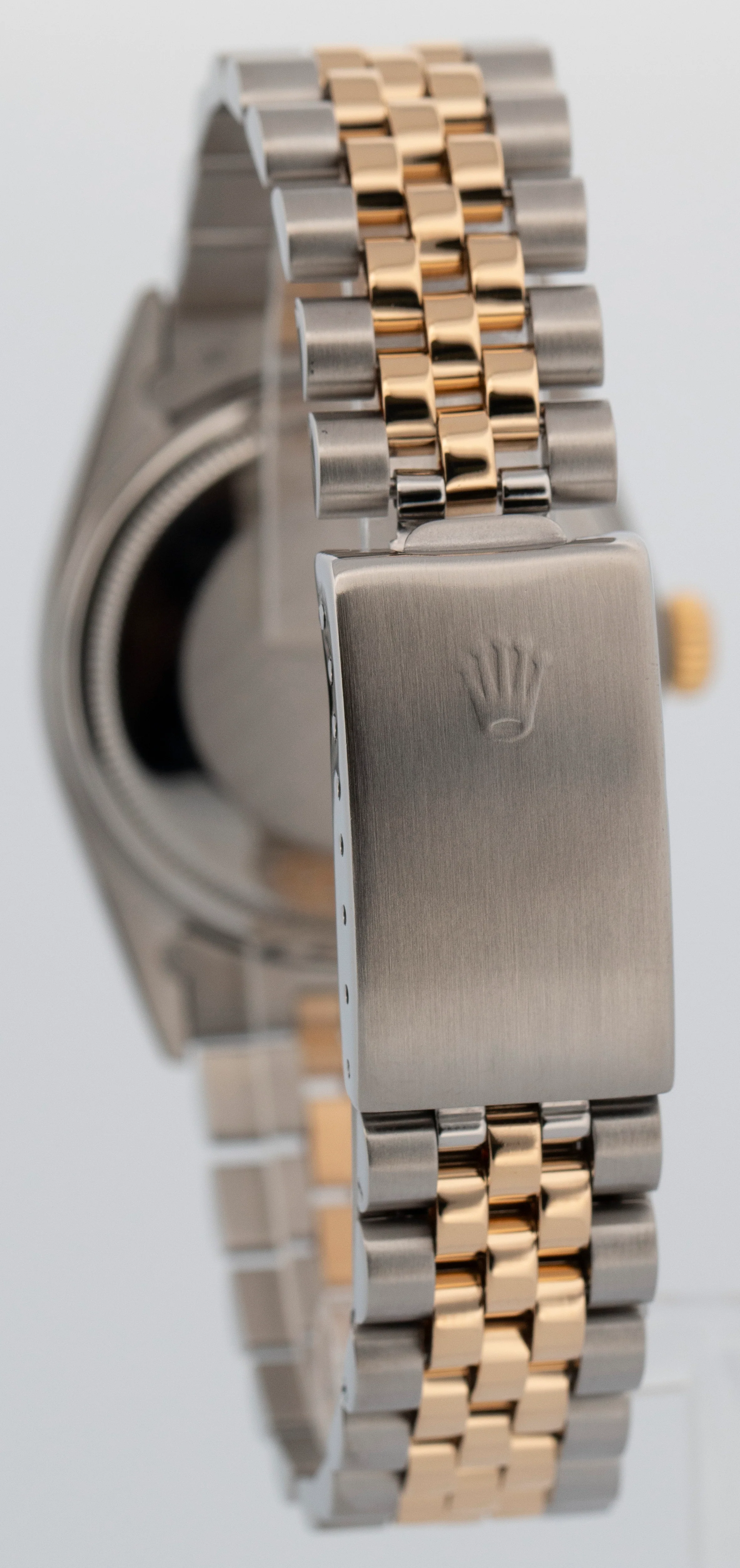 Rolex DateJust 36mm Black Tapestry Two-Tone Jubilee 18K Yellow Gold Watch 16013 - Image 5