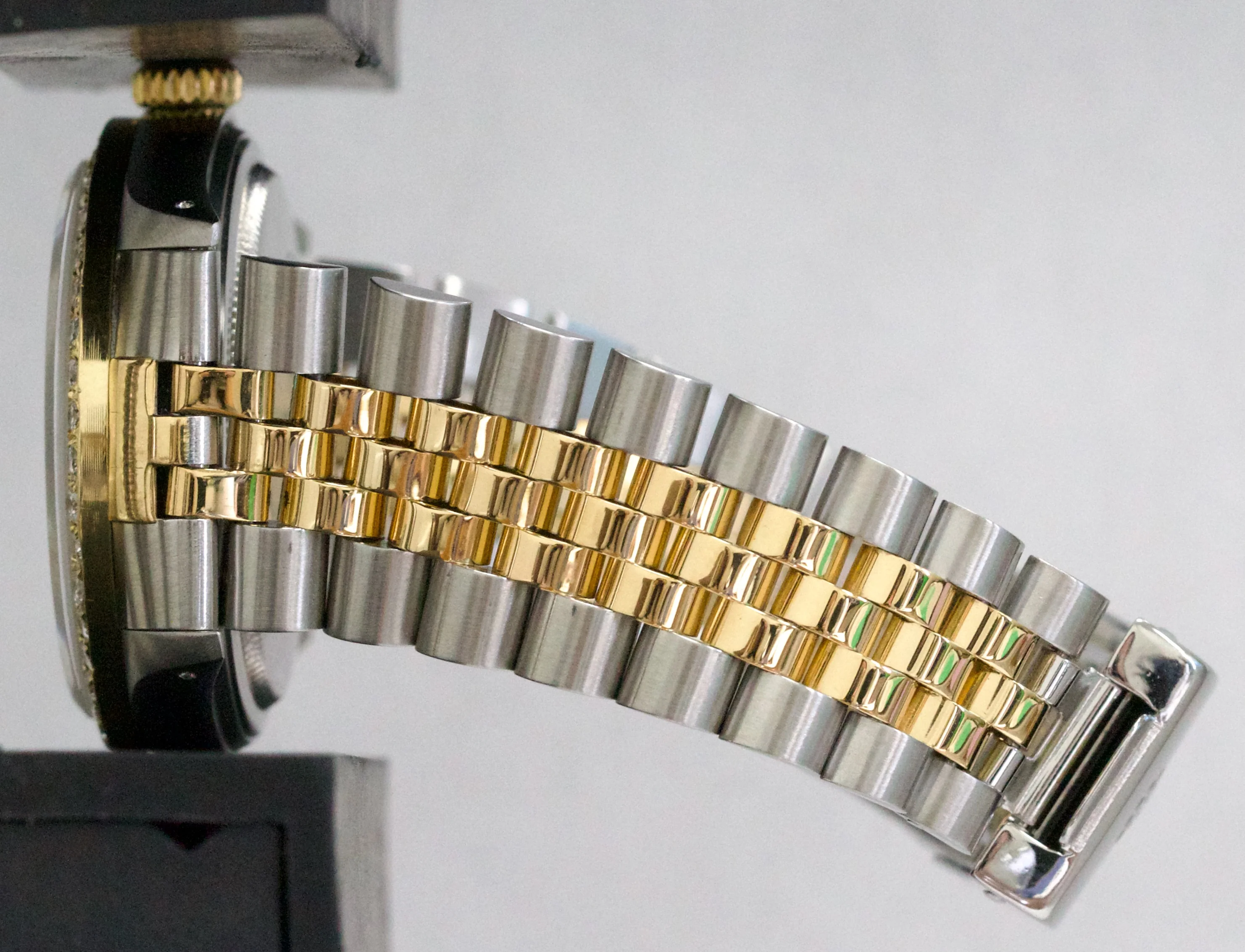 Rolex DateJust 36mm BLUE VIGNETTE DIAMOND 18K Gold Steel JUBILEE Watch 16013 - Image 10