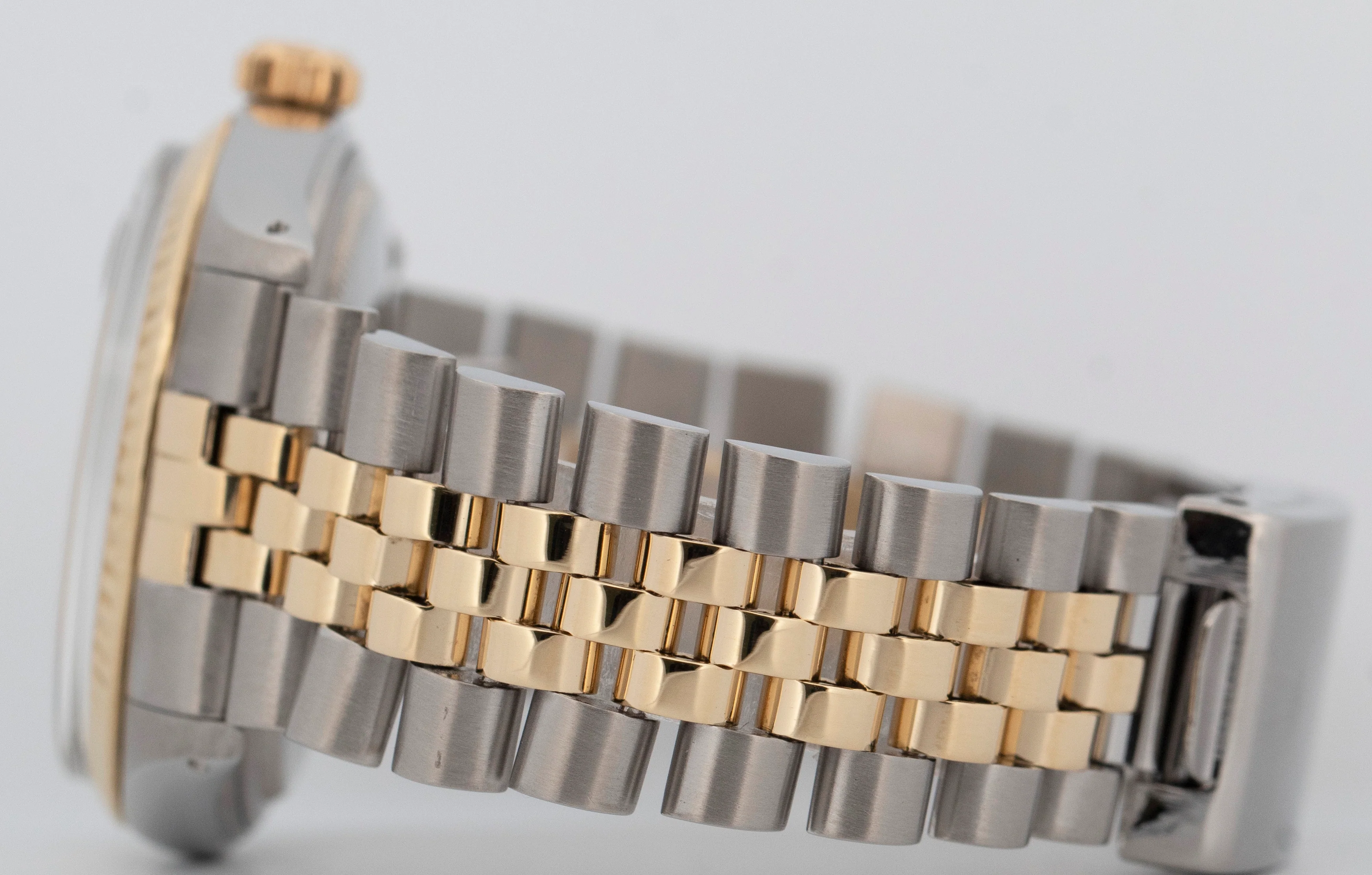 Rolex DateJust 36mm Champagne LINEN Two-Tone 14K Yellow Gold Steel Watch 16013 - Image 6