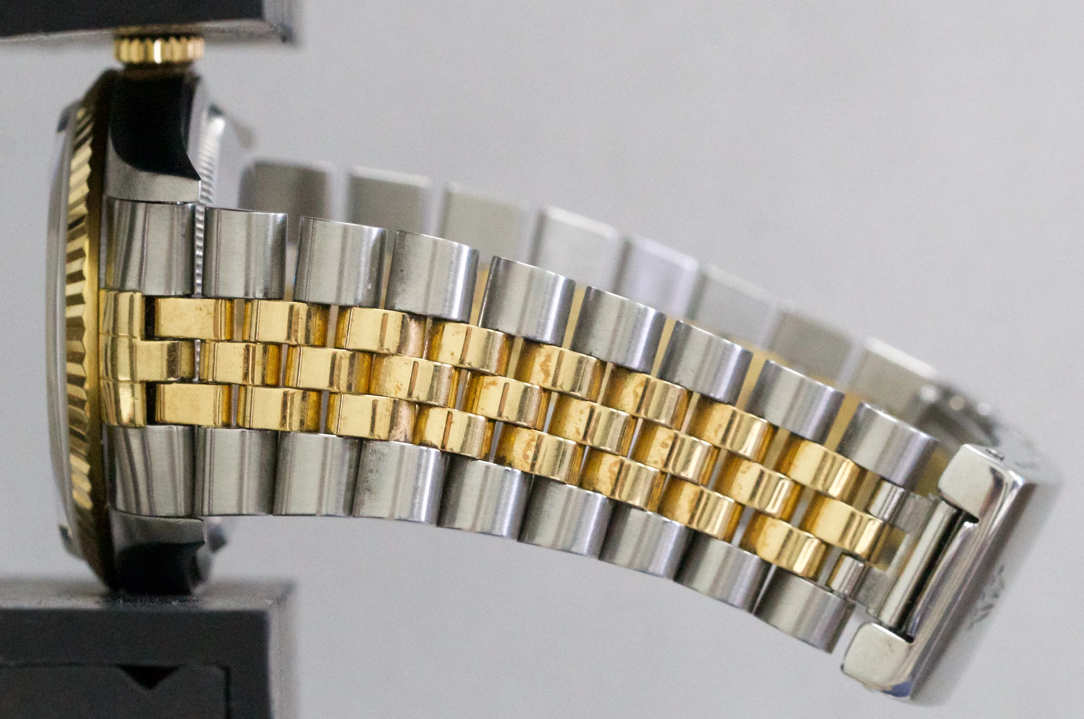 Rolex DateJust 36mm FACTORY BLUE VIGNETTE DIAMOND 18K Gold Steel JUBILEE 16233 - Image 10