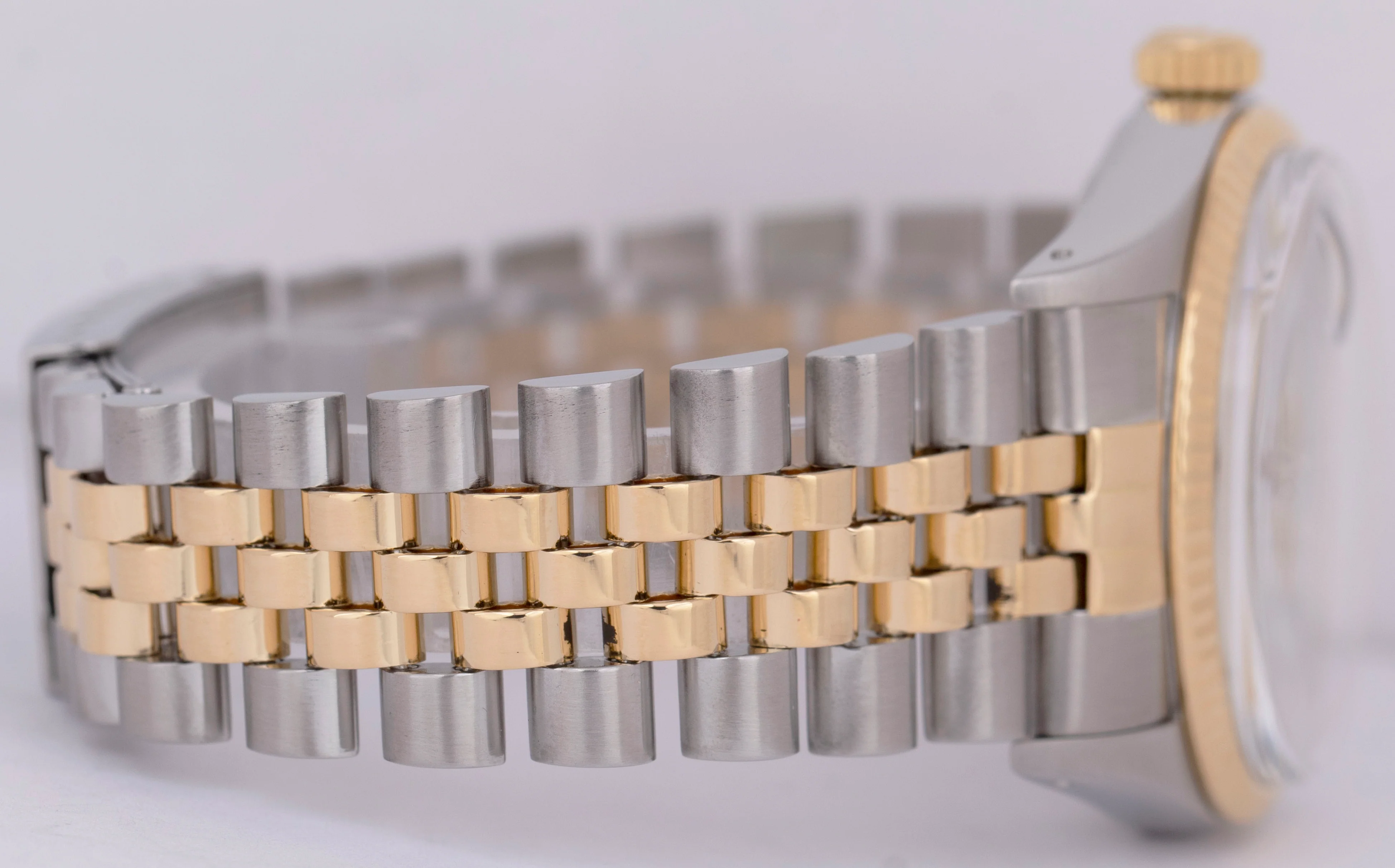 Rolex DateJust 36mm Ivory Roman Fluted Two-Tone 18K Yellow Gold JUBILEE 16013 - Image 7