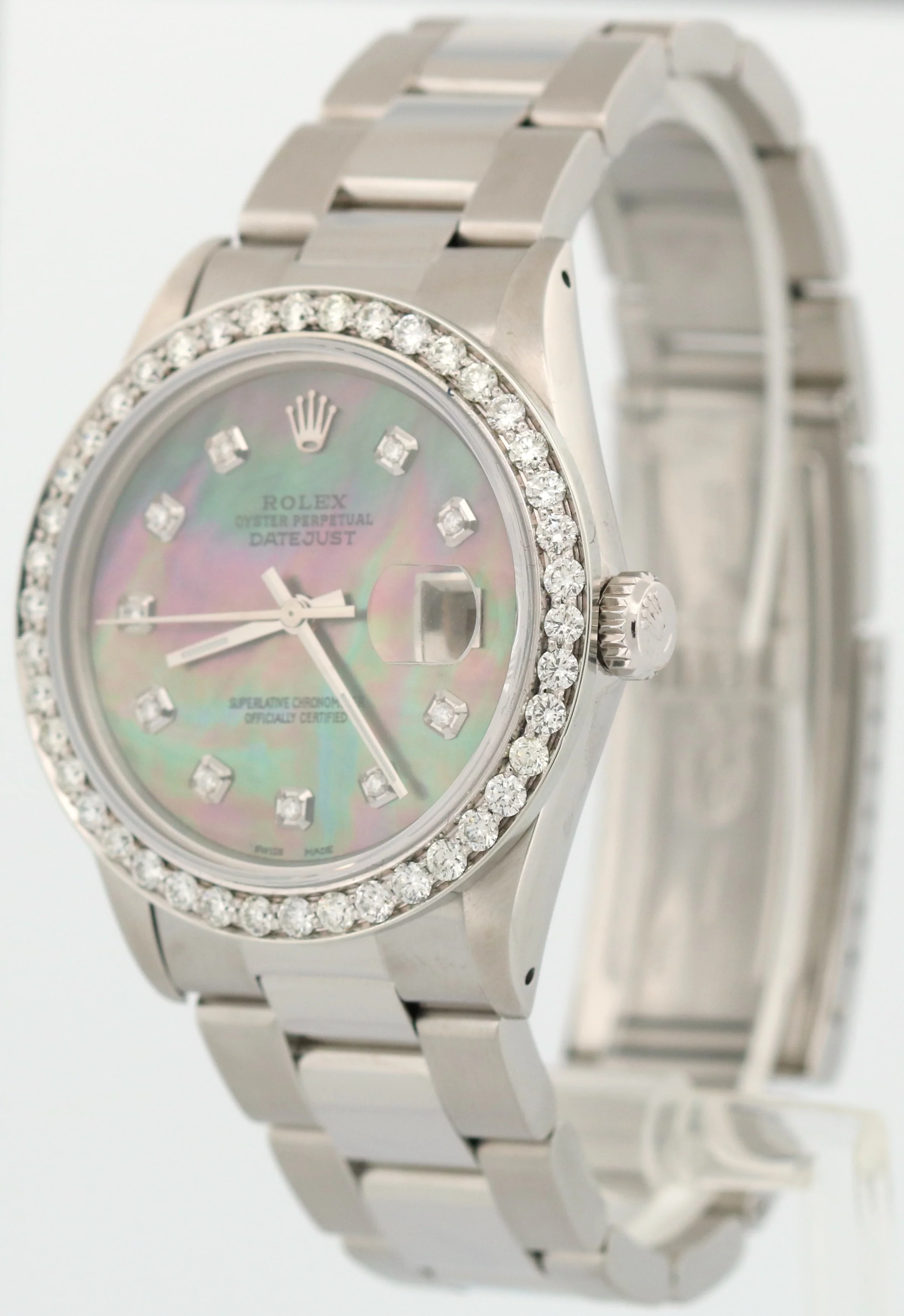 Rolex DateJust 36mm MOTHER OF PEARL DIAMOND BEZEL Stainless Steel OYSTER 16013 - Image 3
