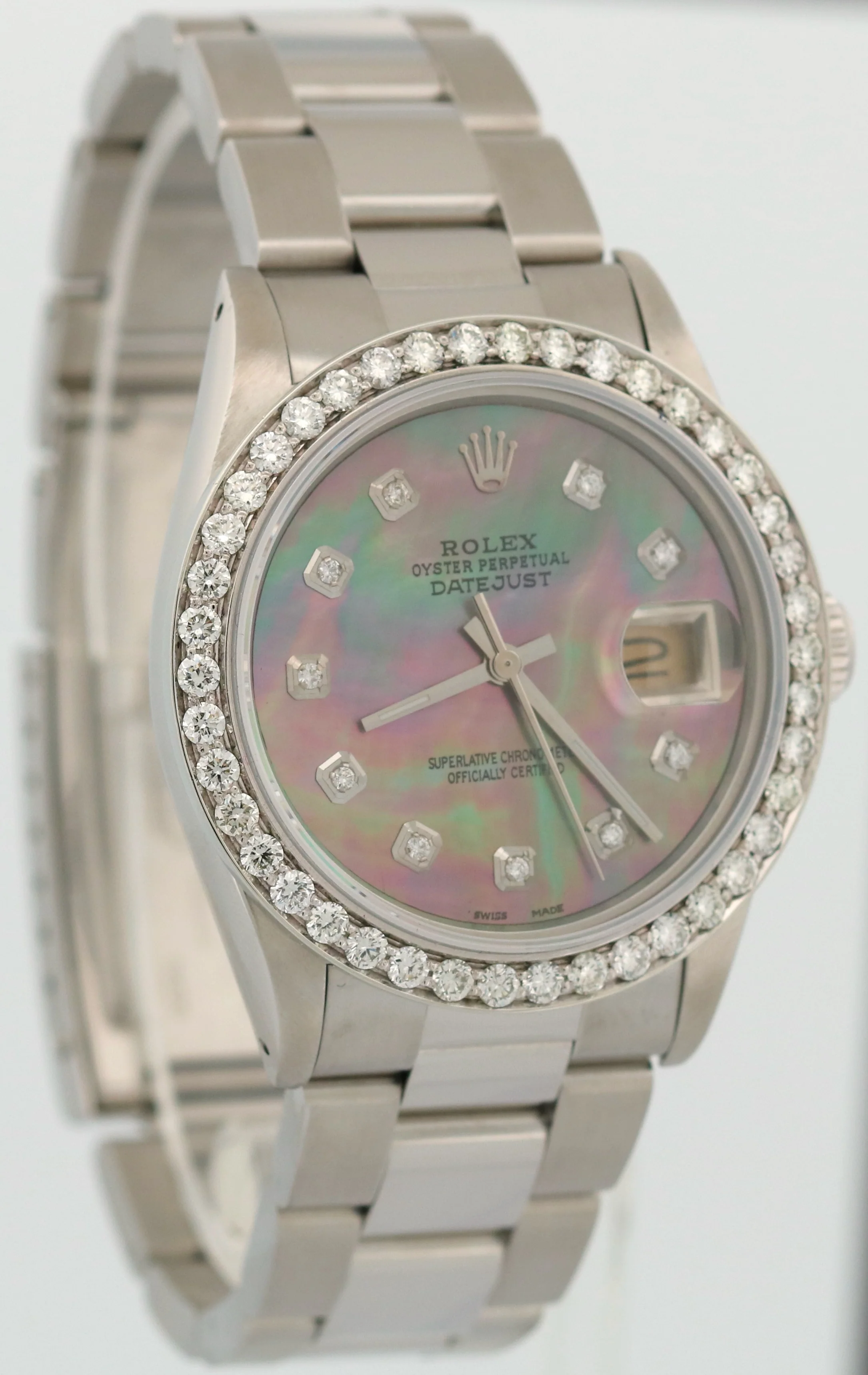 Rolex DateJust 36mm MOTHER OF PEARL DIAMOND BEZEL Stainless Steel OYSTER 16013 - Image 4