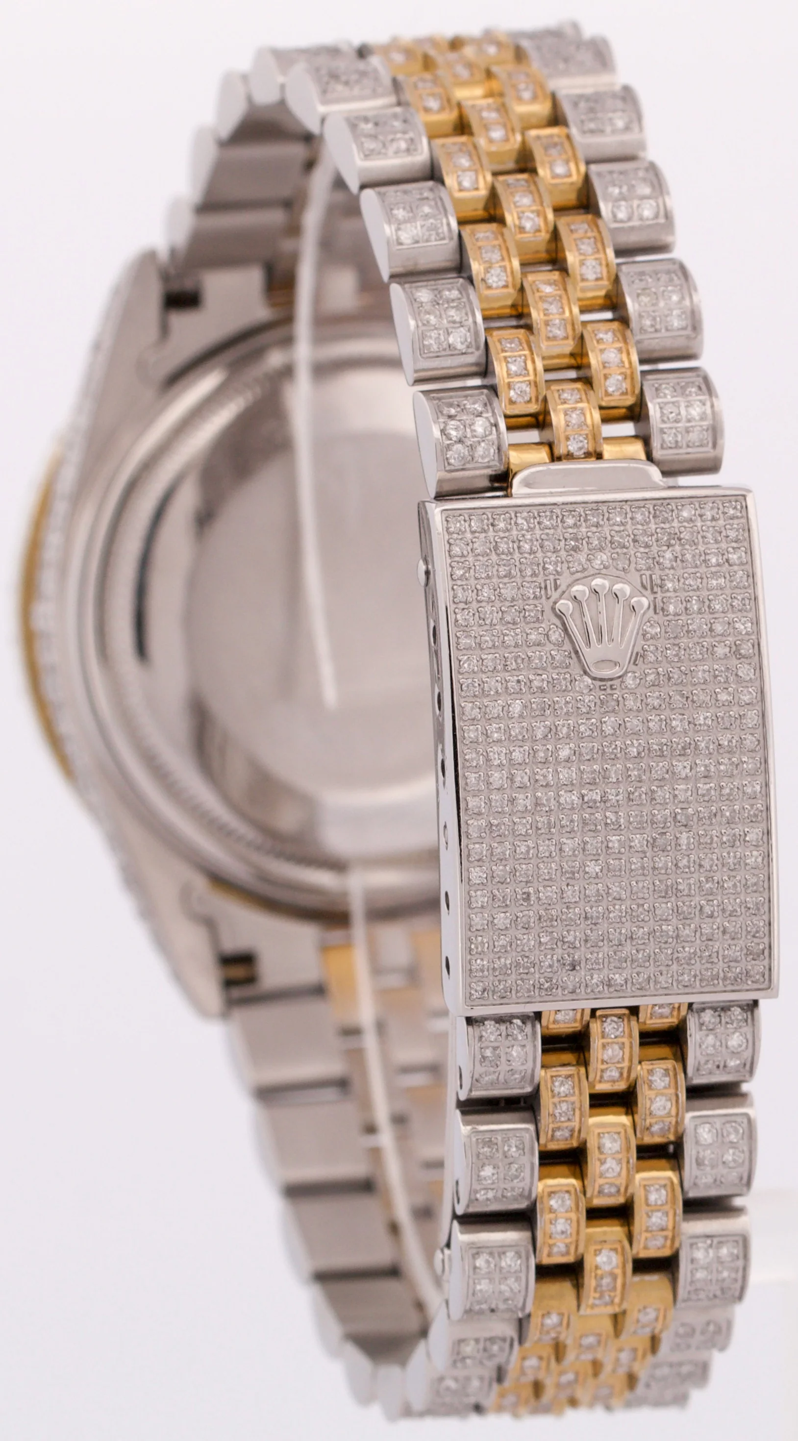 Rolex DateJust 36mm PAVE DIAMOND ROMAN 18K Gold Two-Tone Steel JUBILEE 16013 - Image 5