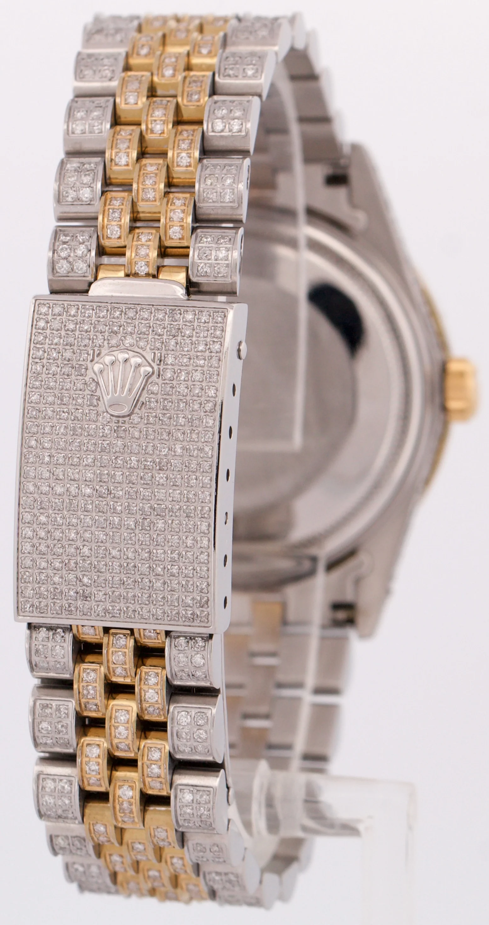 Rolex DateJust 36mm PAVE DIAMOND ROMAN 18K Gold Two-Tone Steel JUBILEE 16013 - Image 6