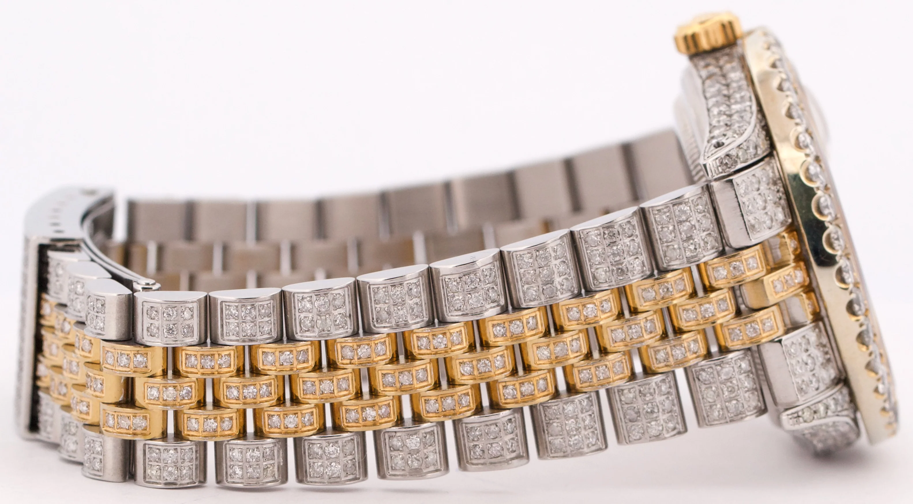Rolex DateJust 36mm PAVE DIAMOND ROMAN 18K Gold Two-Tone Steel JUBILEE 16013 - Image 8