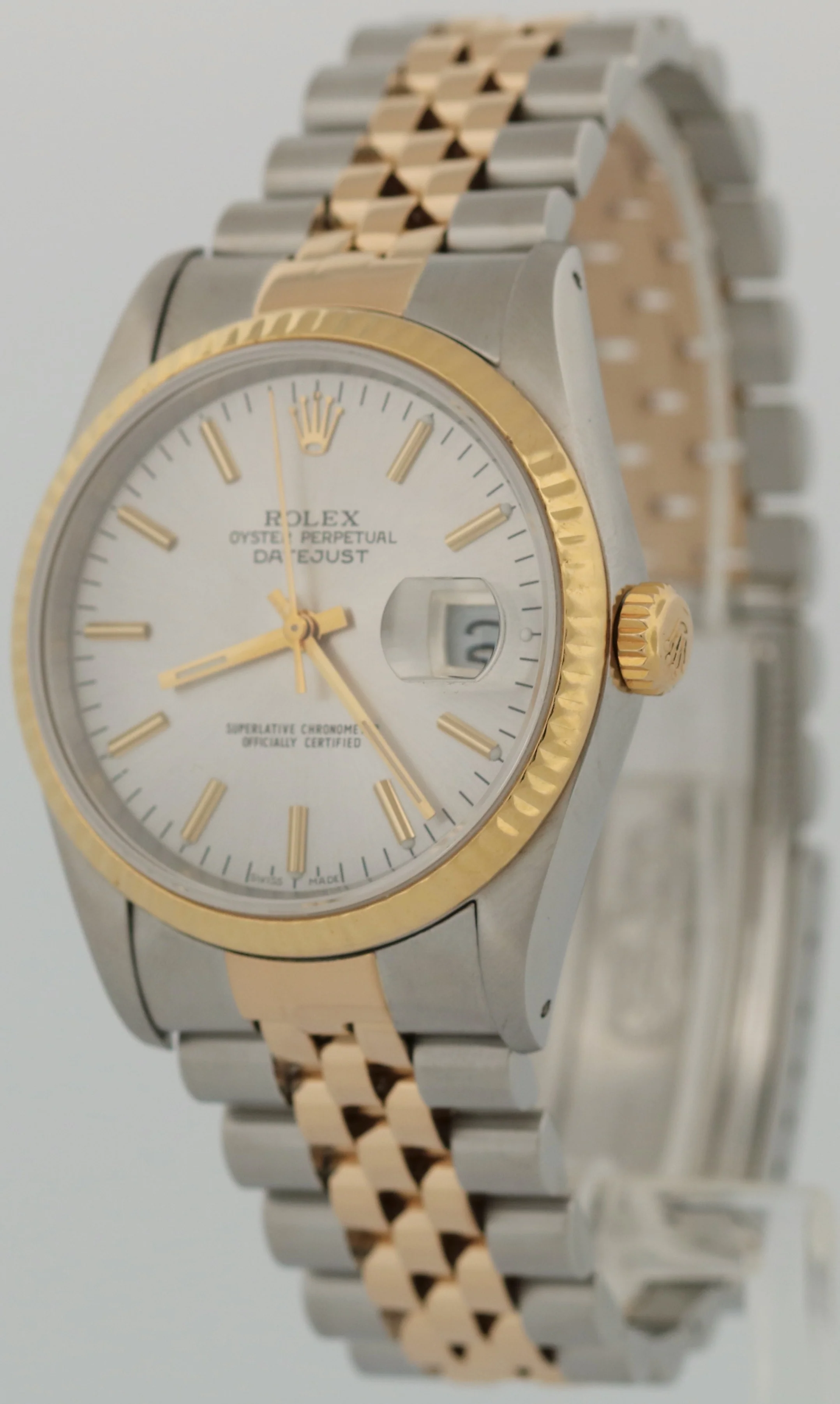 Rolex DateJust 36mm 16233 SILVER Two-Tone 18K Yellow Gold Steel Fluted JUBILEE - Image 3