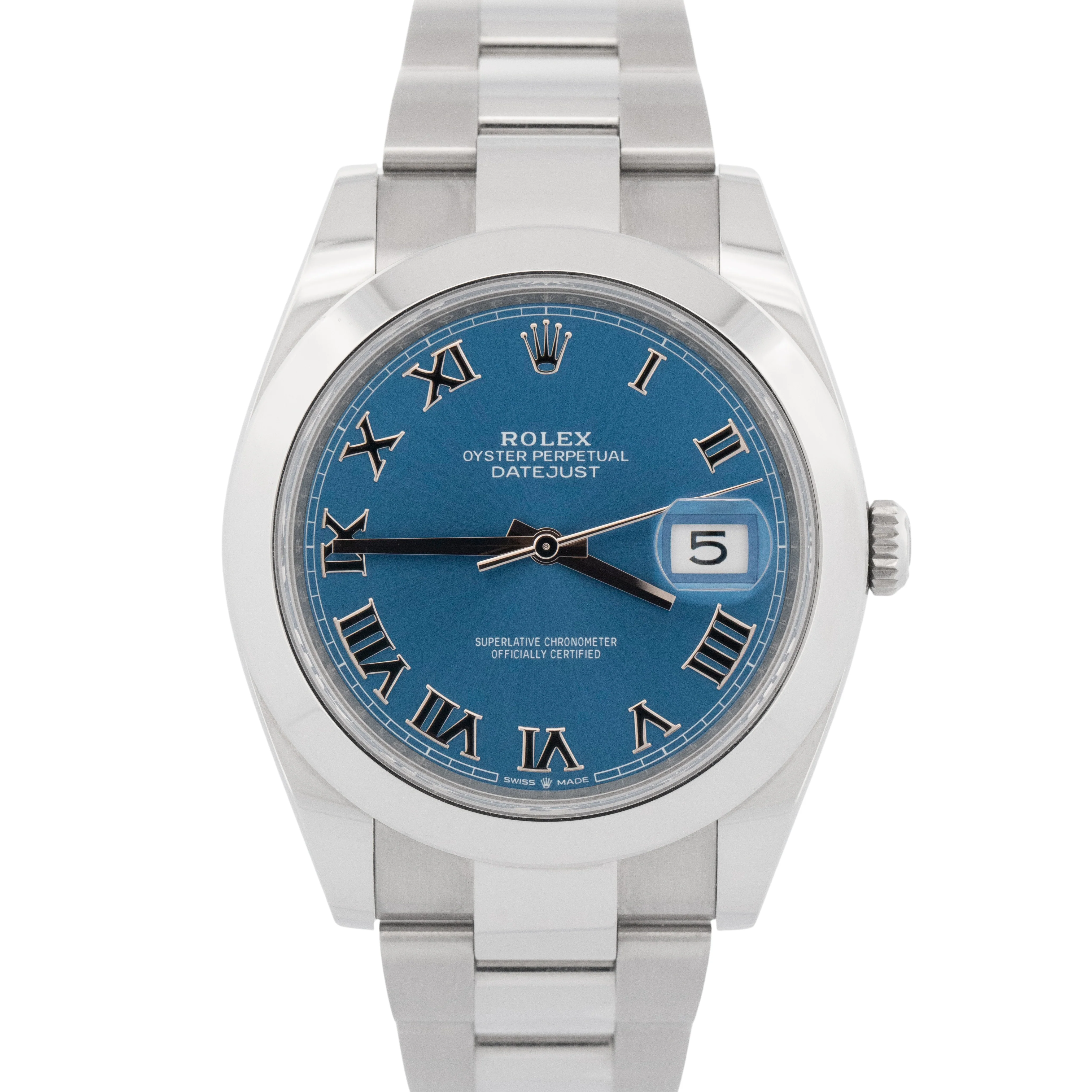Rolex DateJust 41 AZZURRO Blue 18K Gold Stainless Steel Oyster 41mm Watch 126300